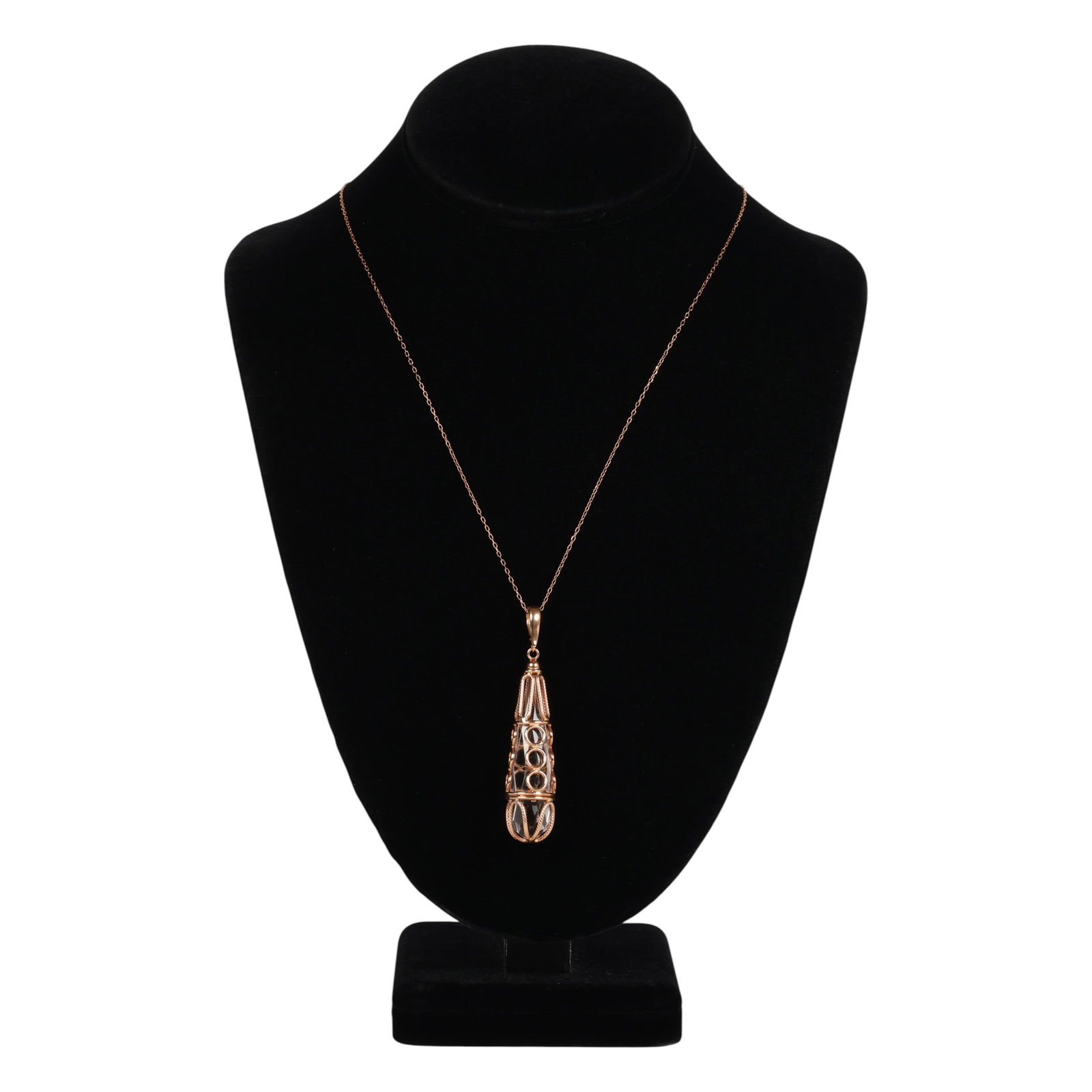 Milor Italy 14K Rose Gold Crystal Pendant Necklace (1 of 7)