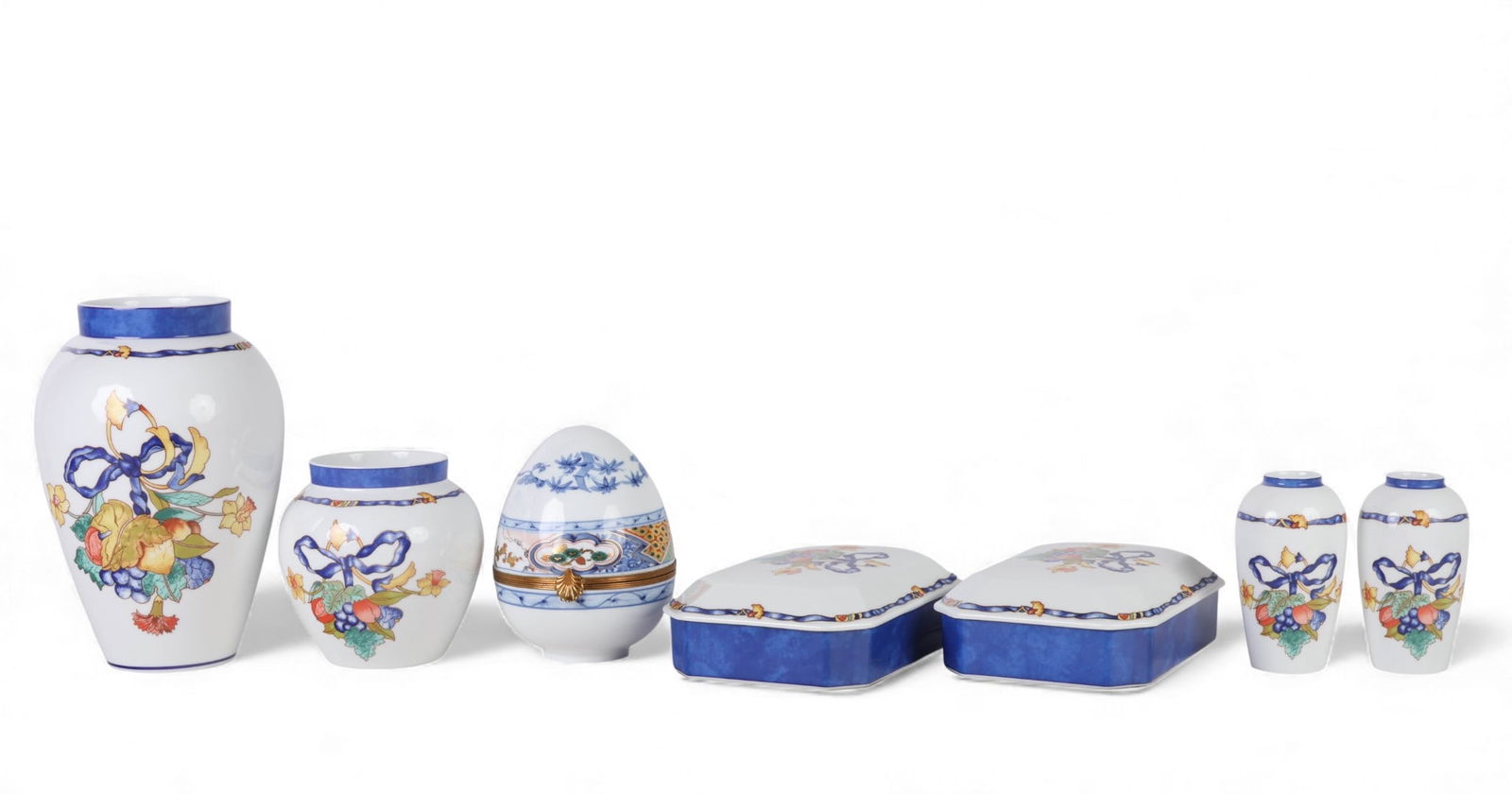 Bernardaud Limoges Borghese Vase Box & Egg 7pc LOT (1 of 8)