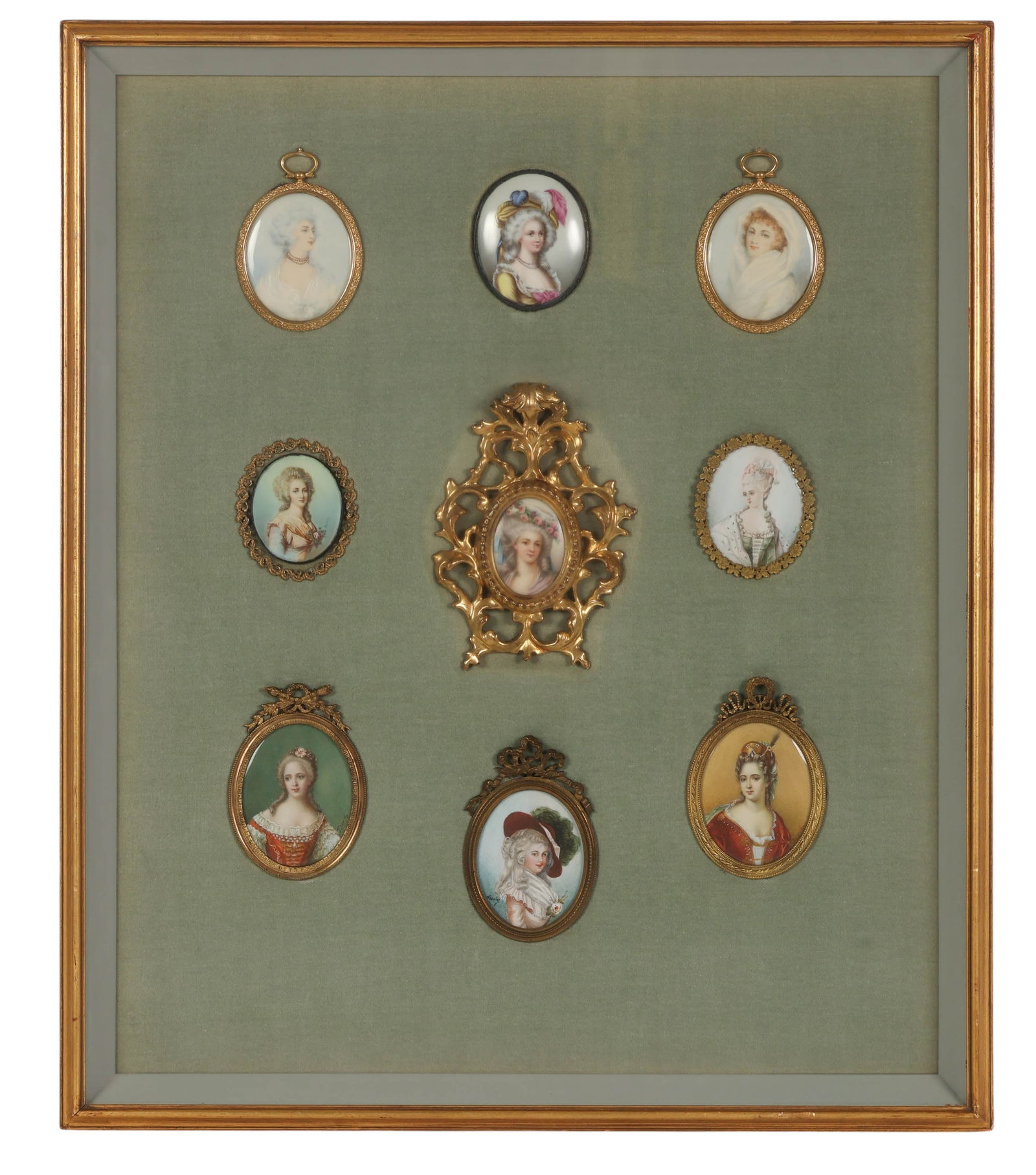 Victorian Lady Mini Porcelain Portraits FRAMED (1 of 8)