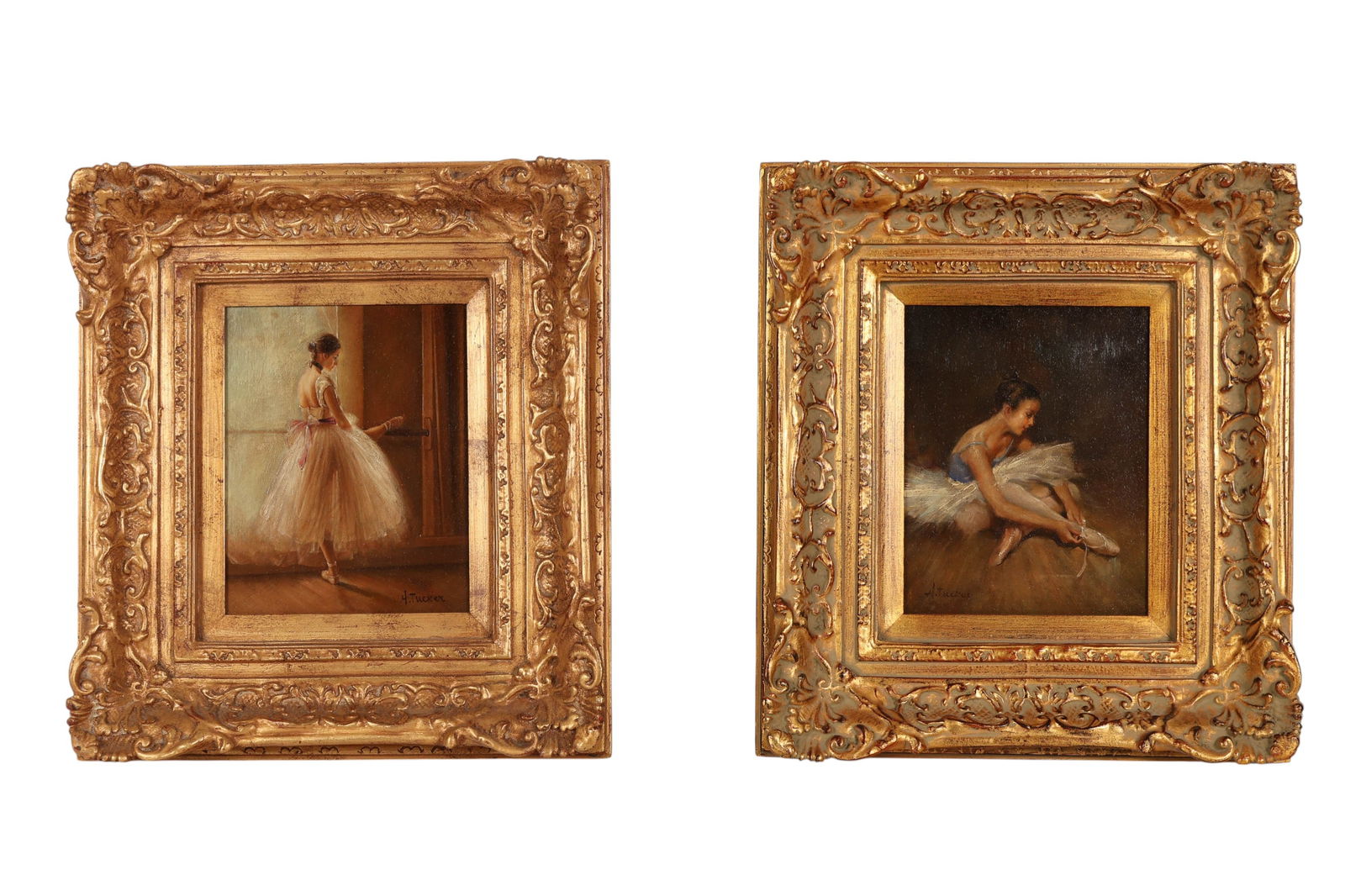 H Tucker 20C Ballerina Prima Donna Paintings 2pc (1 of 6)