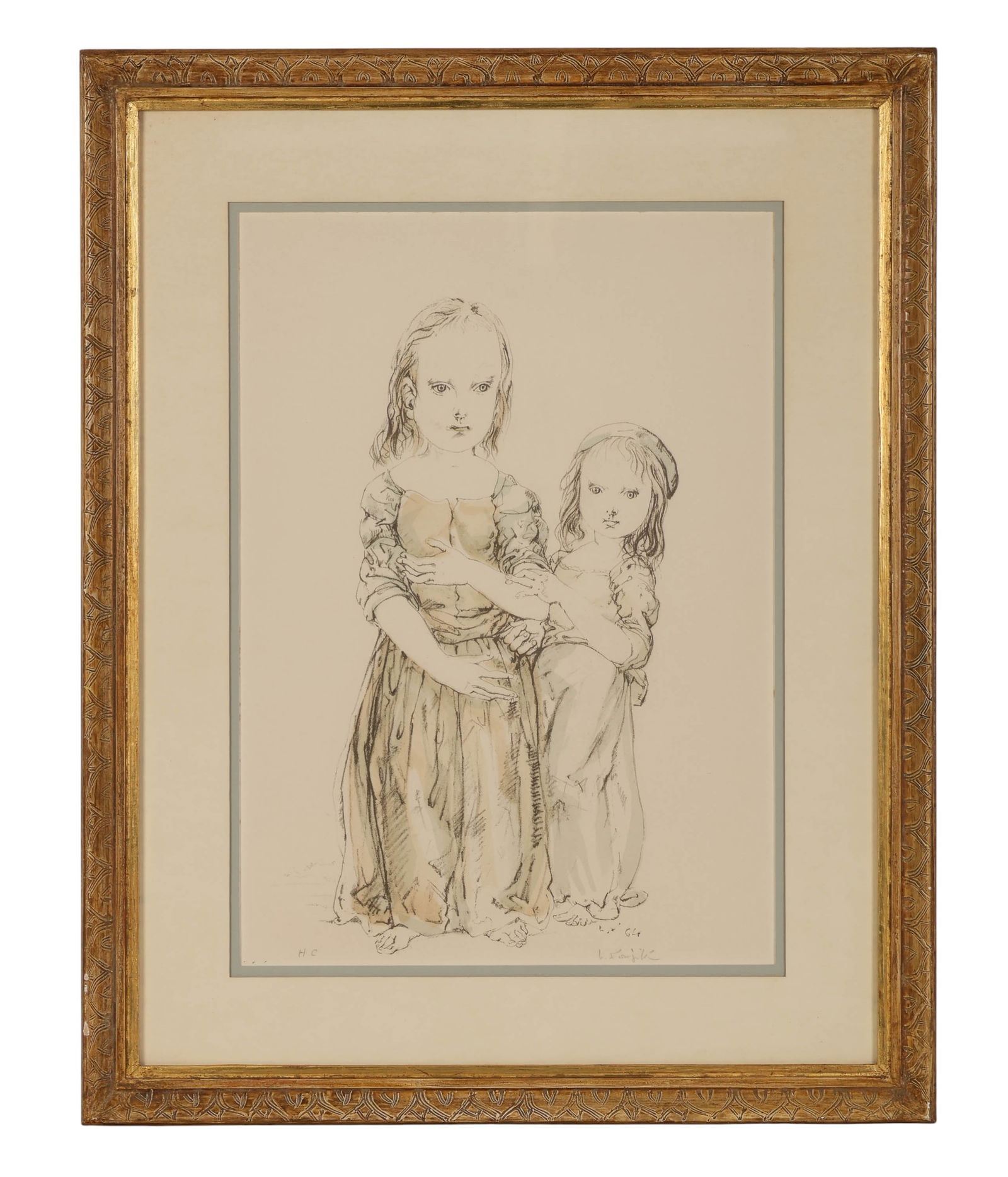 Tsuguharu Foujita 1886-1968 Two Girls Print SIGNED (1 of 6)