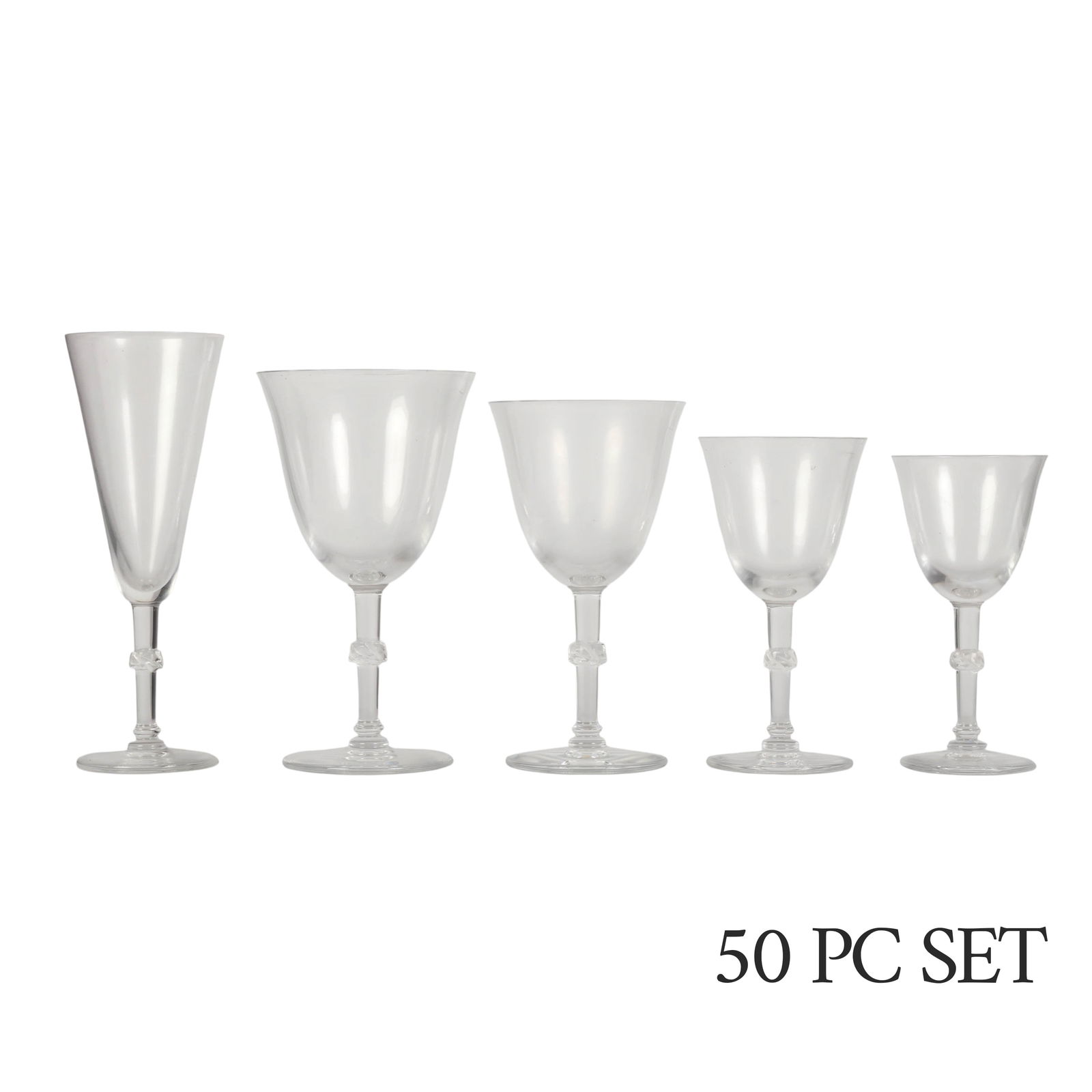 Lalique French Crystal Beaugency 50pc Stemware SET (1 of 8)