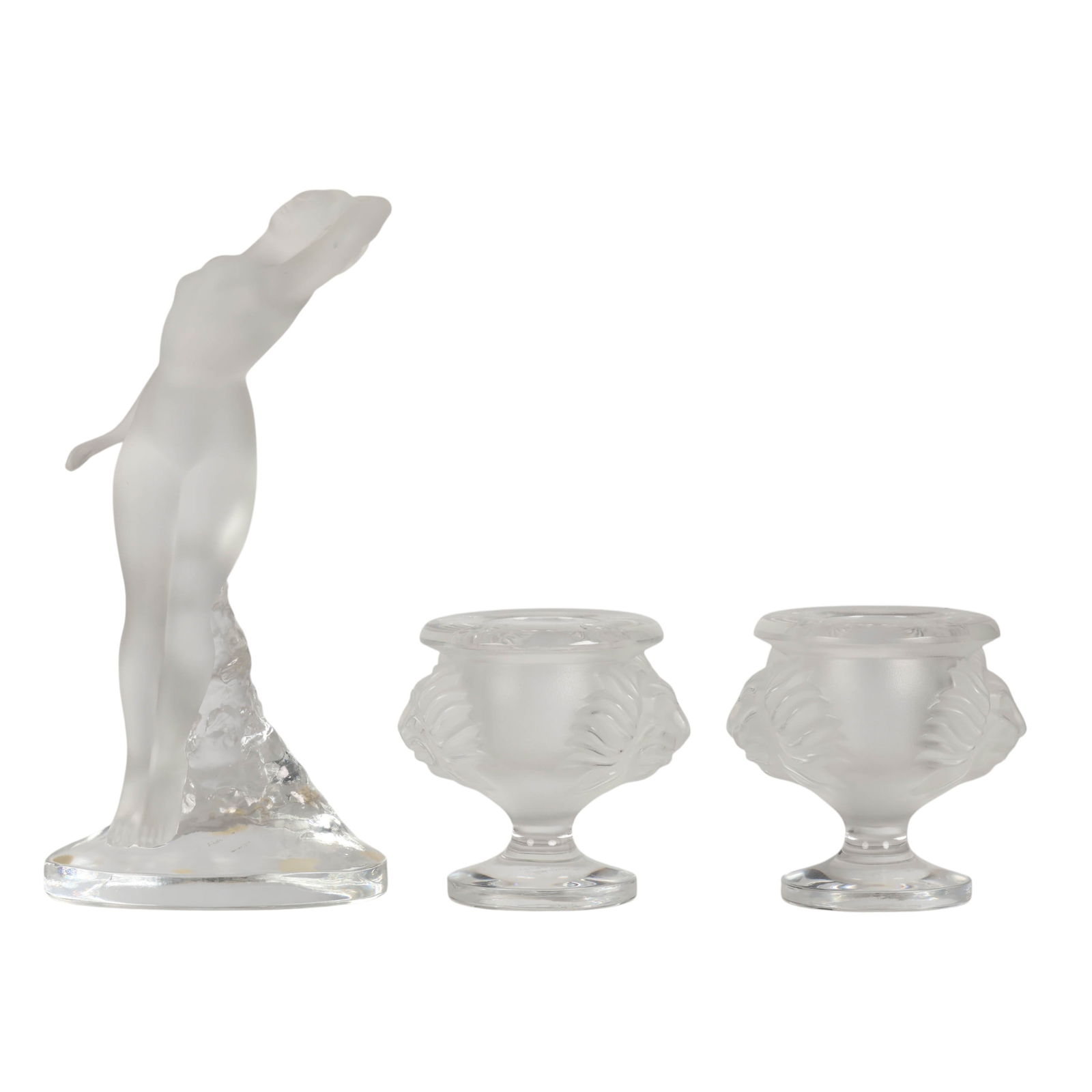 Lalique Tete de Lion and Danseuse Nude 3pc LOT (1 of 6)