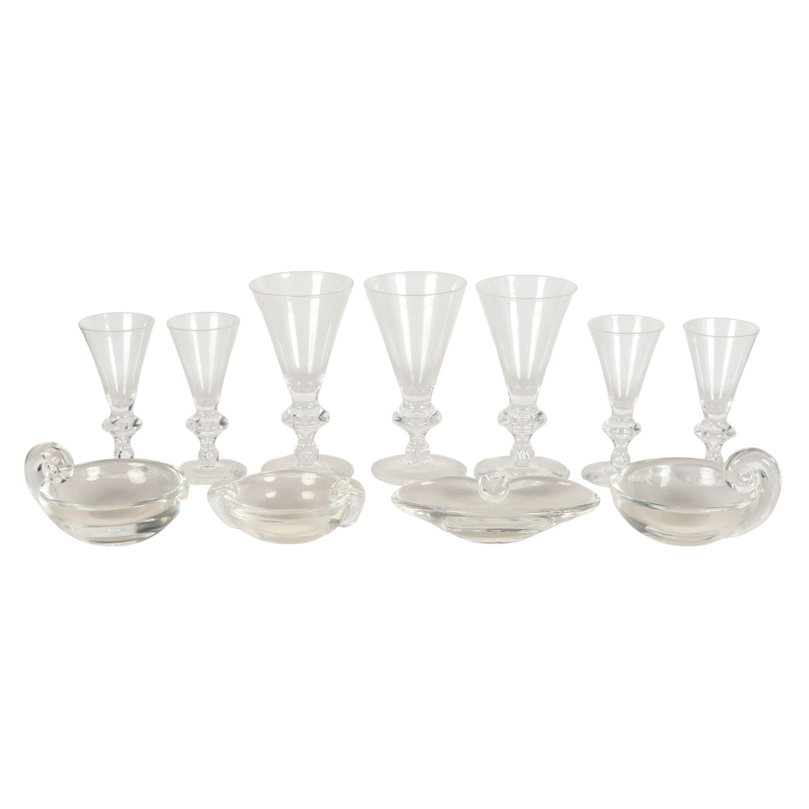 Steuben Crystal Bowl Ashtray Dish Goblet 11pc LOT (1 of 7)