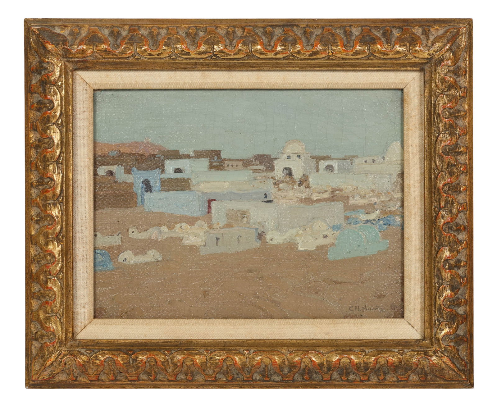 Charles C Hoffbauer 1875-1957 Village Oil Painting (1 of 6)