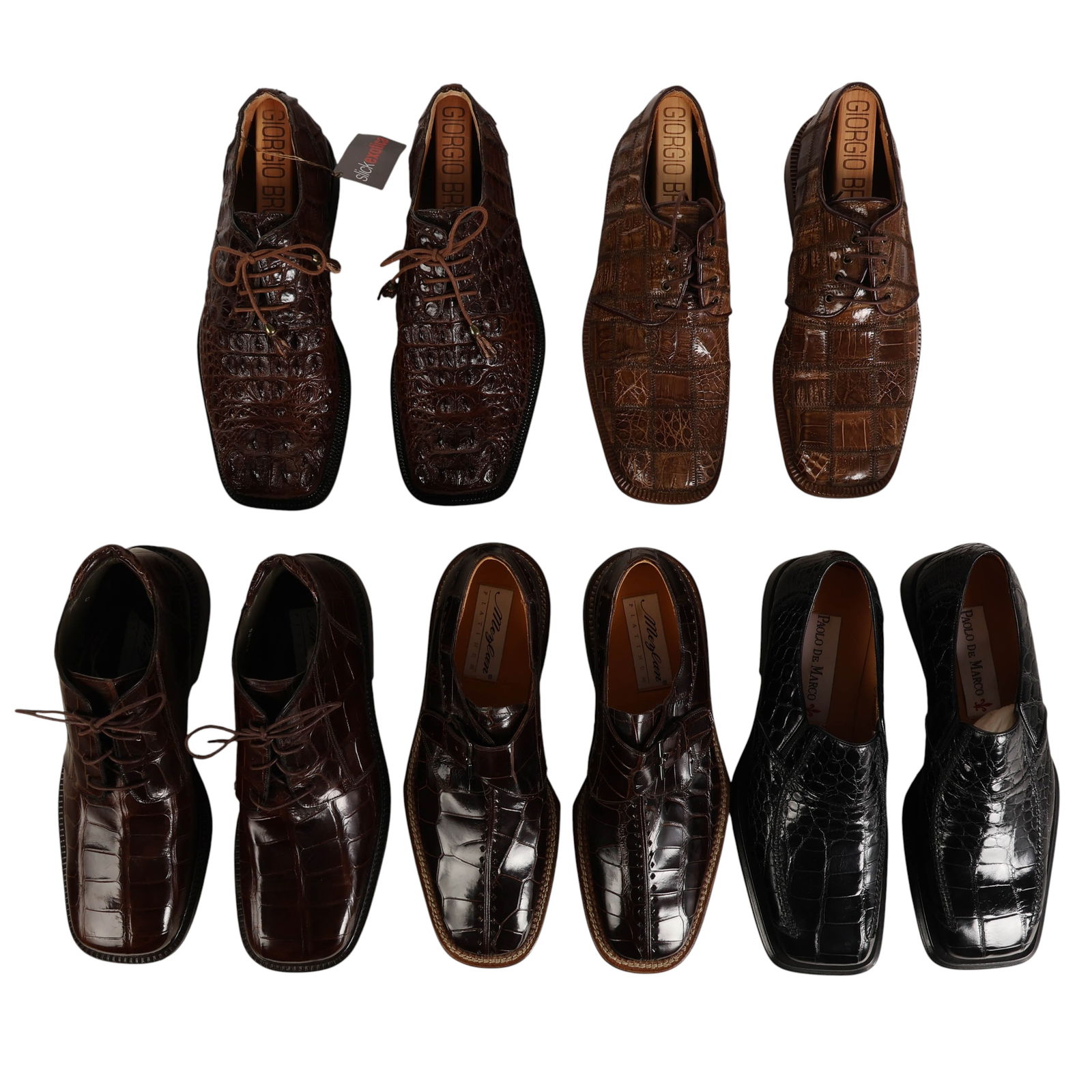 5 Pairs Mens Exotic Leather Dress Shoes Sz 8-8.5 (1 of 15)