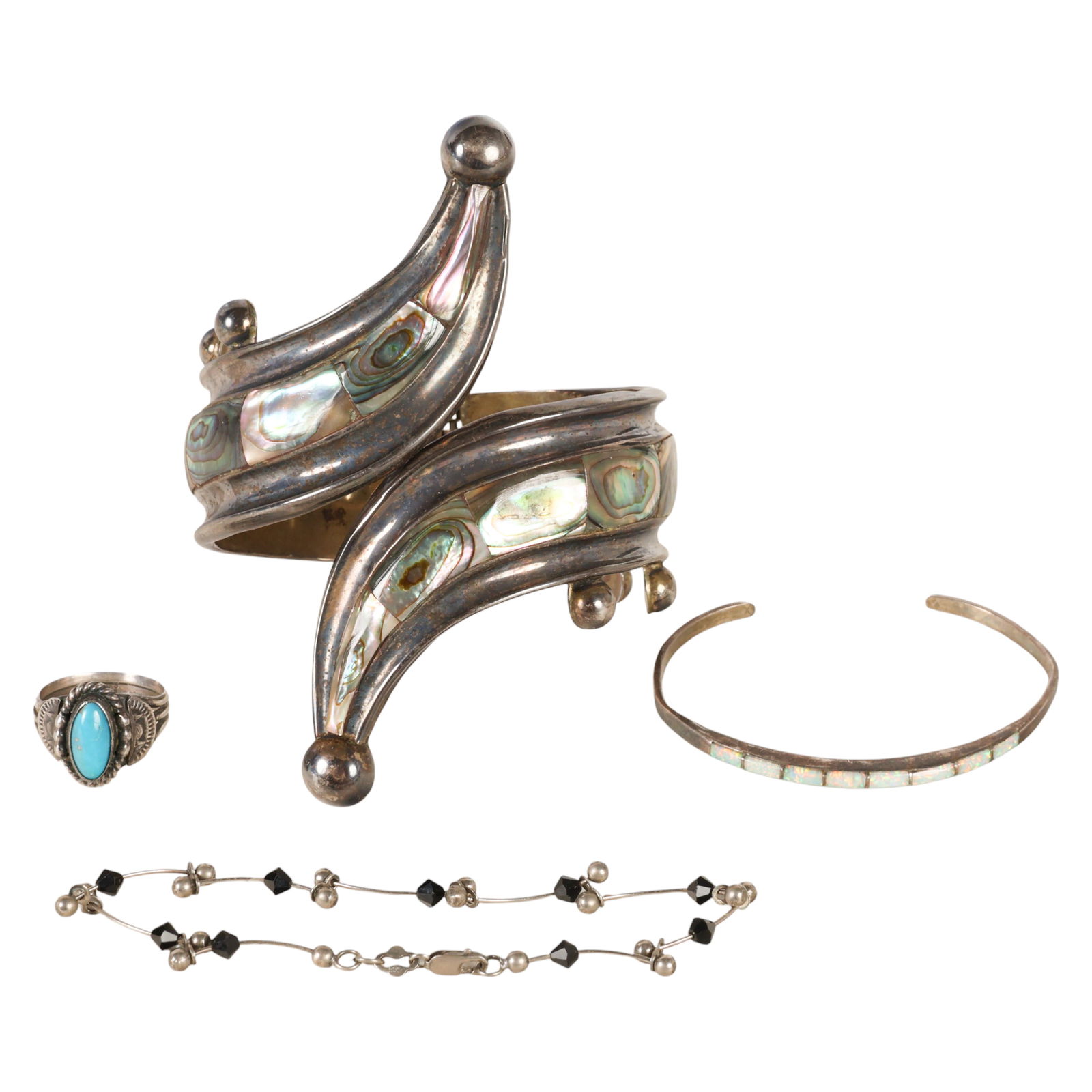 Sterling Silver Misc Jewelry Lot Bracelet Ring 56g (1 of 7)