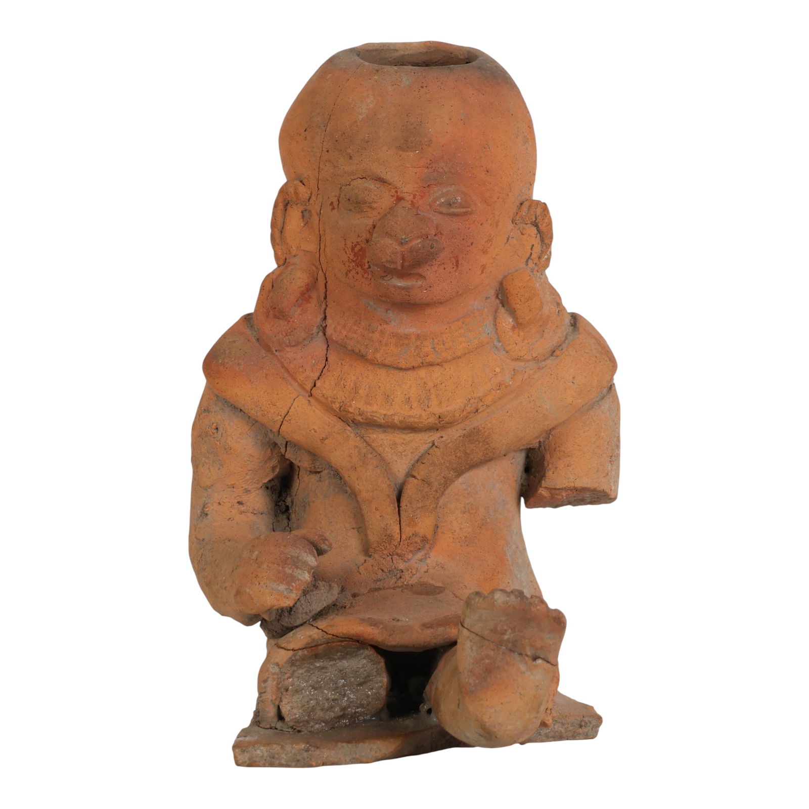 Pre-Columbian Style Ceramic Seated Woman Figure (1 of 6)