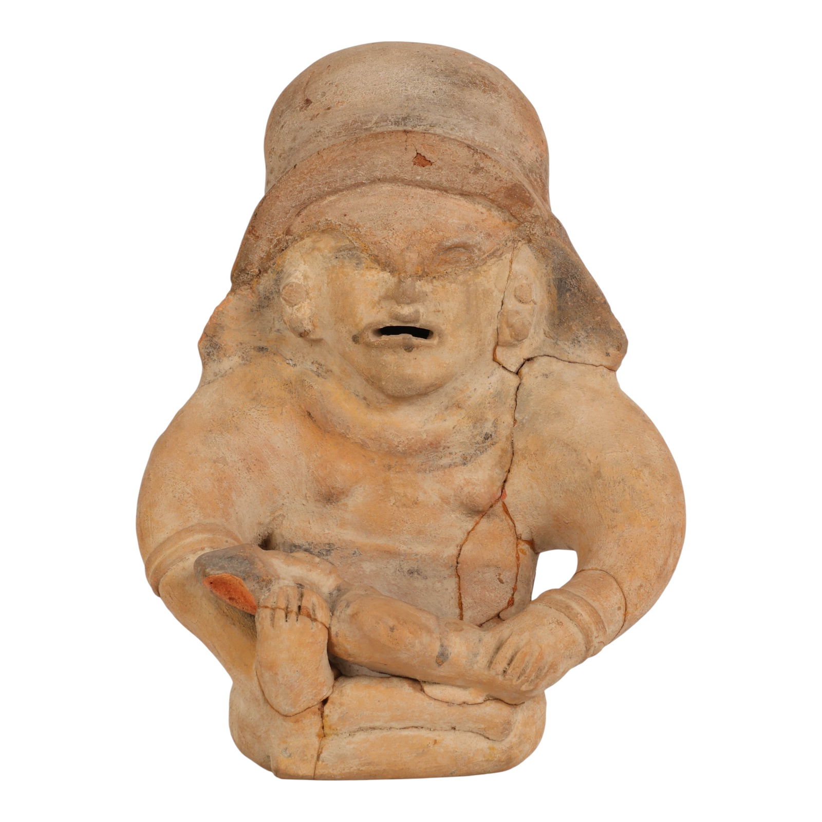 Pre-Columbian Latolita Style Ceramic Figure w Baby (1 of 7)