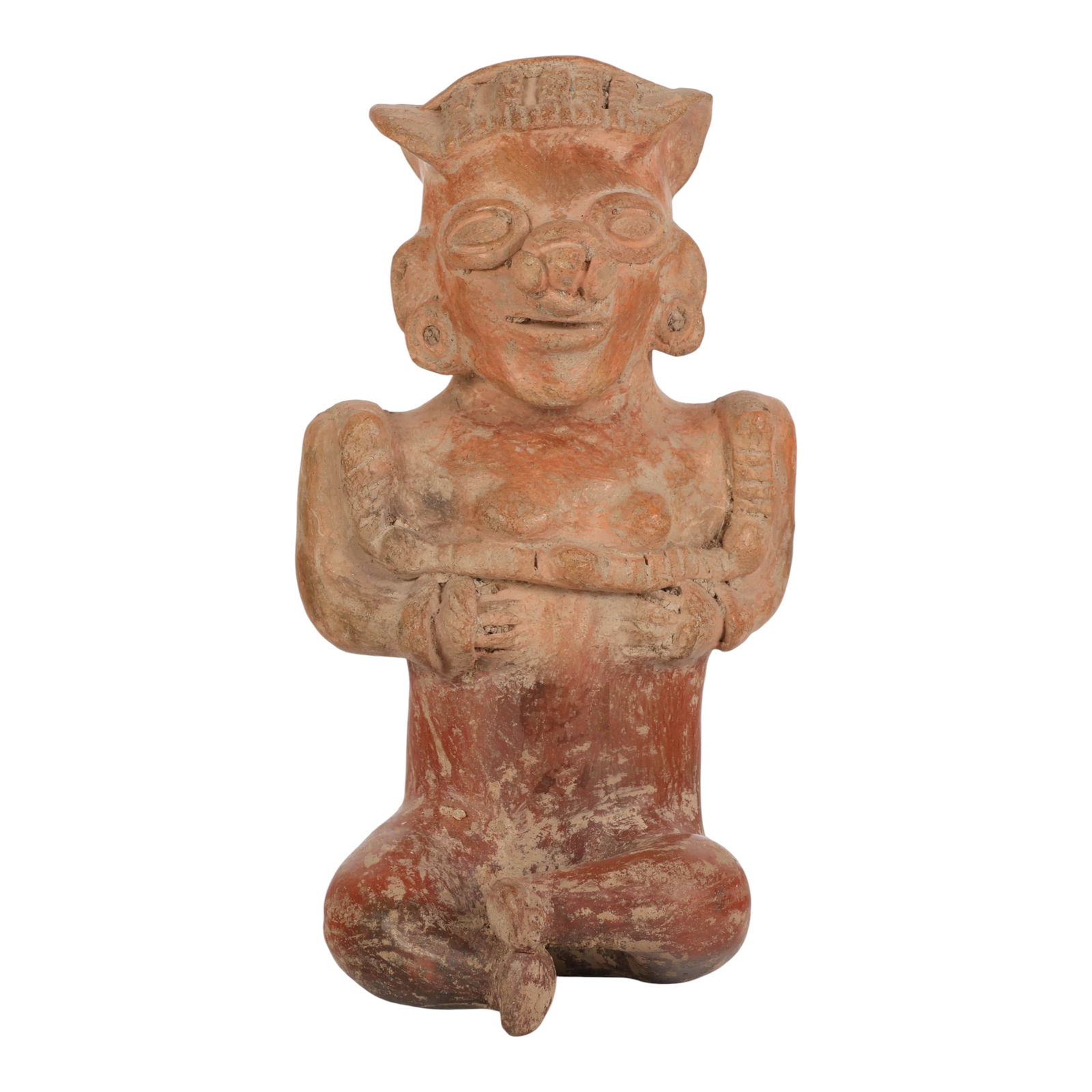 Pre-Columbian Style Ceramic Seated Female Figure (1 of 5)