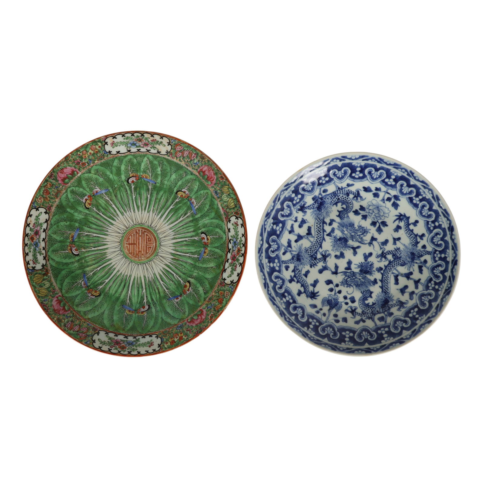 Chinese Export Porcelain Floral & Dragon Platters (1 of 6)