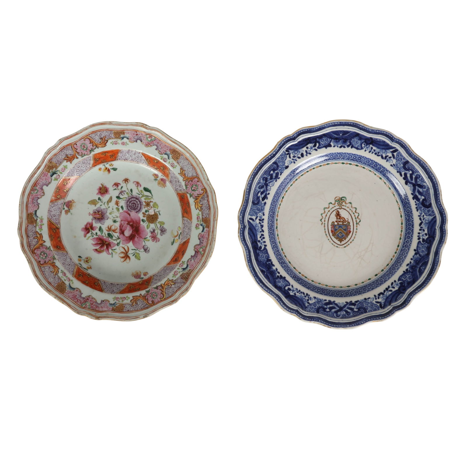 Chinese Export Famille Rose and Armorial Plate LOT (1 of 6)