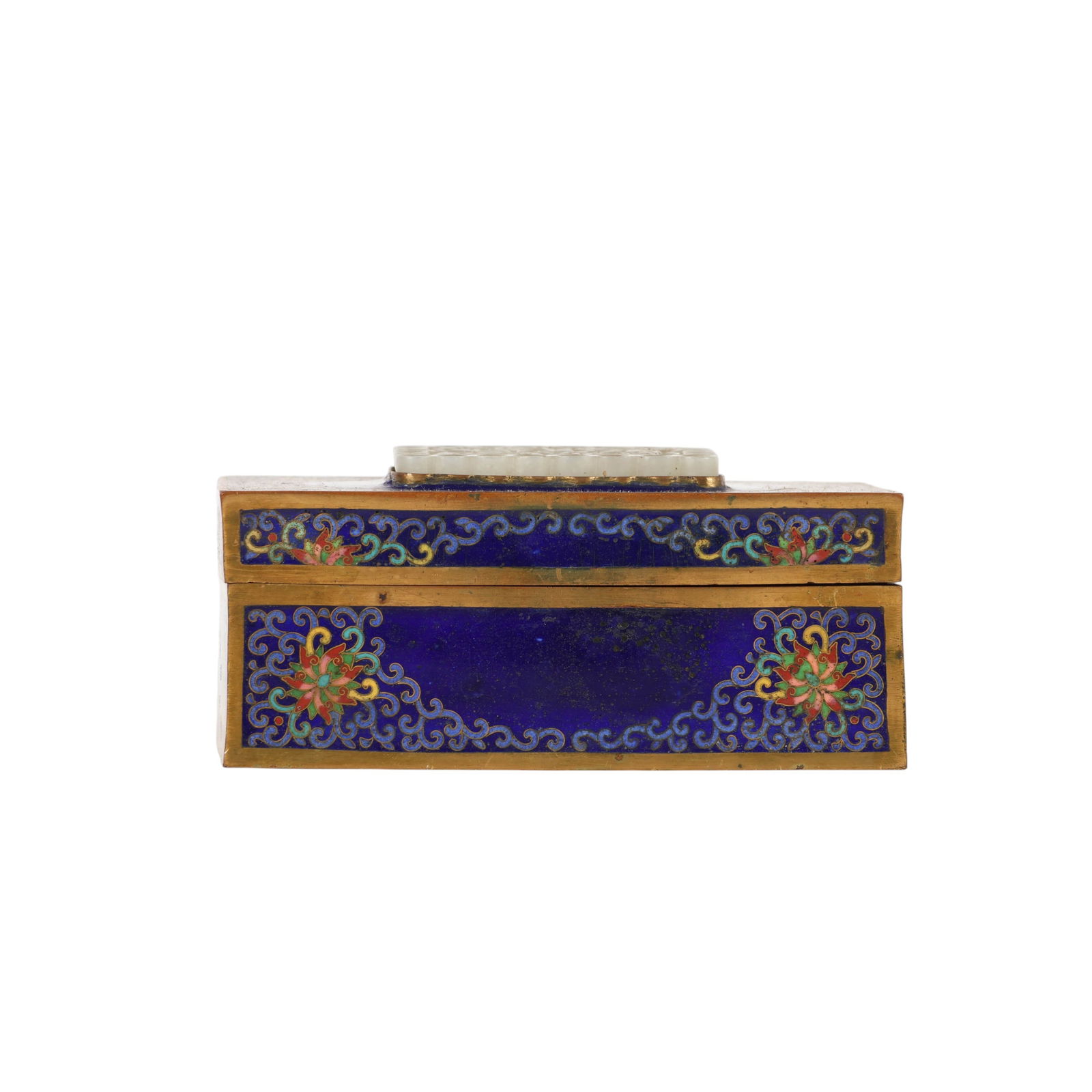 Chinese White Jade Inset Cloisonne and Enamel Box (1 of 5)