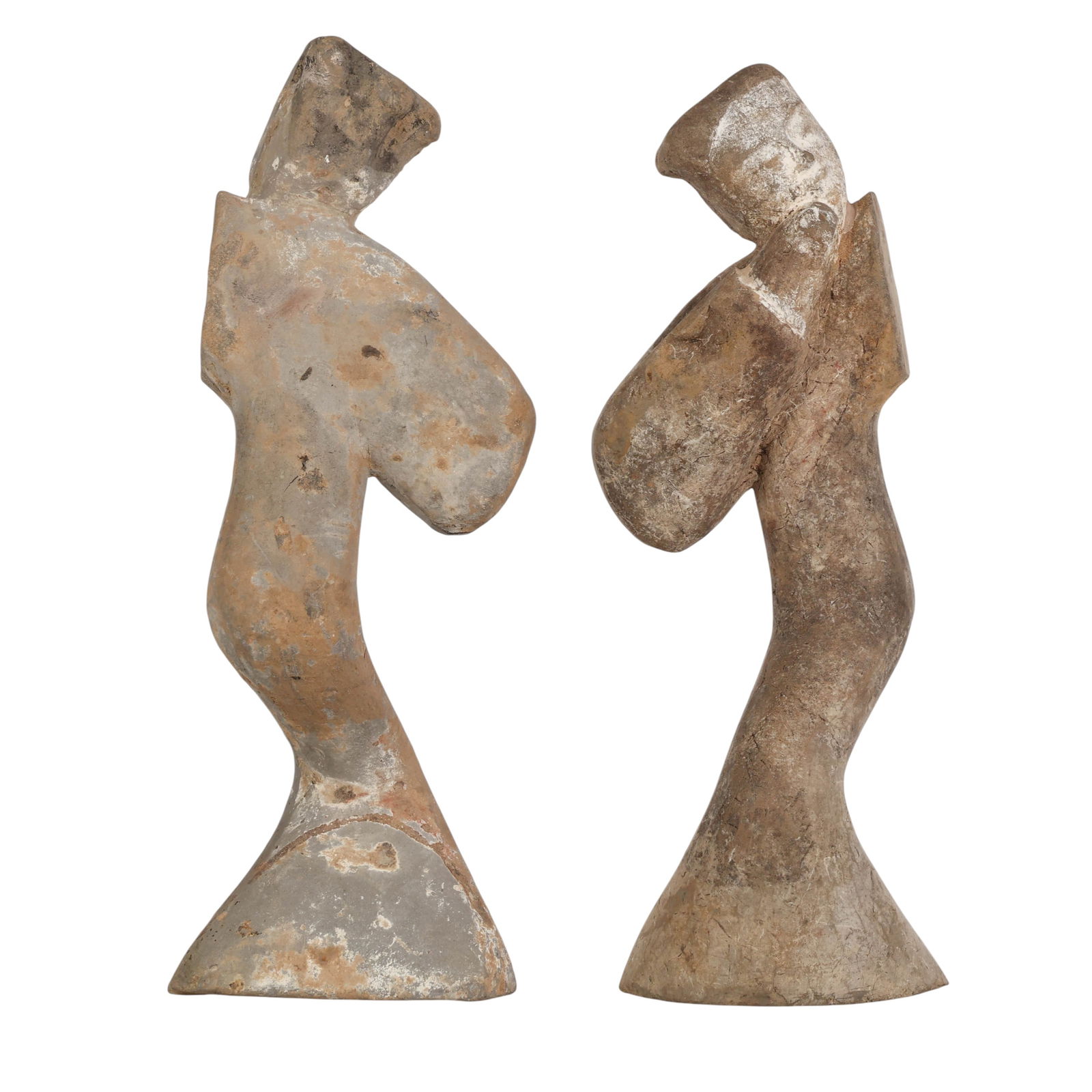 Chinese Pair Ancient Style Terracotta Tomb Figures (1 of 6)