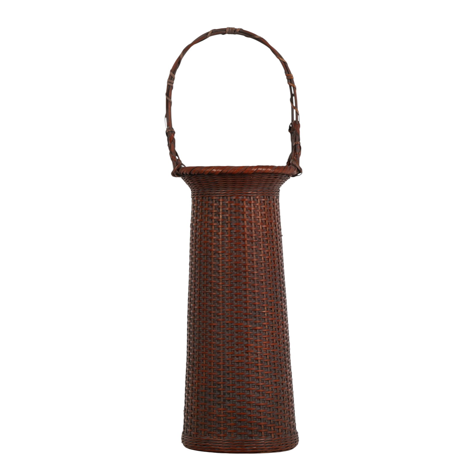 Japanese Woven Bamboo Ikebana Style Basket SIGNED (1 of 6)