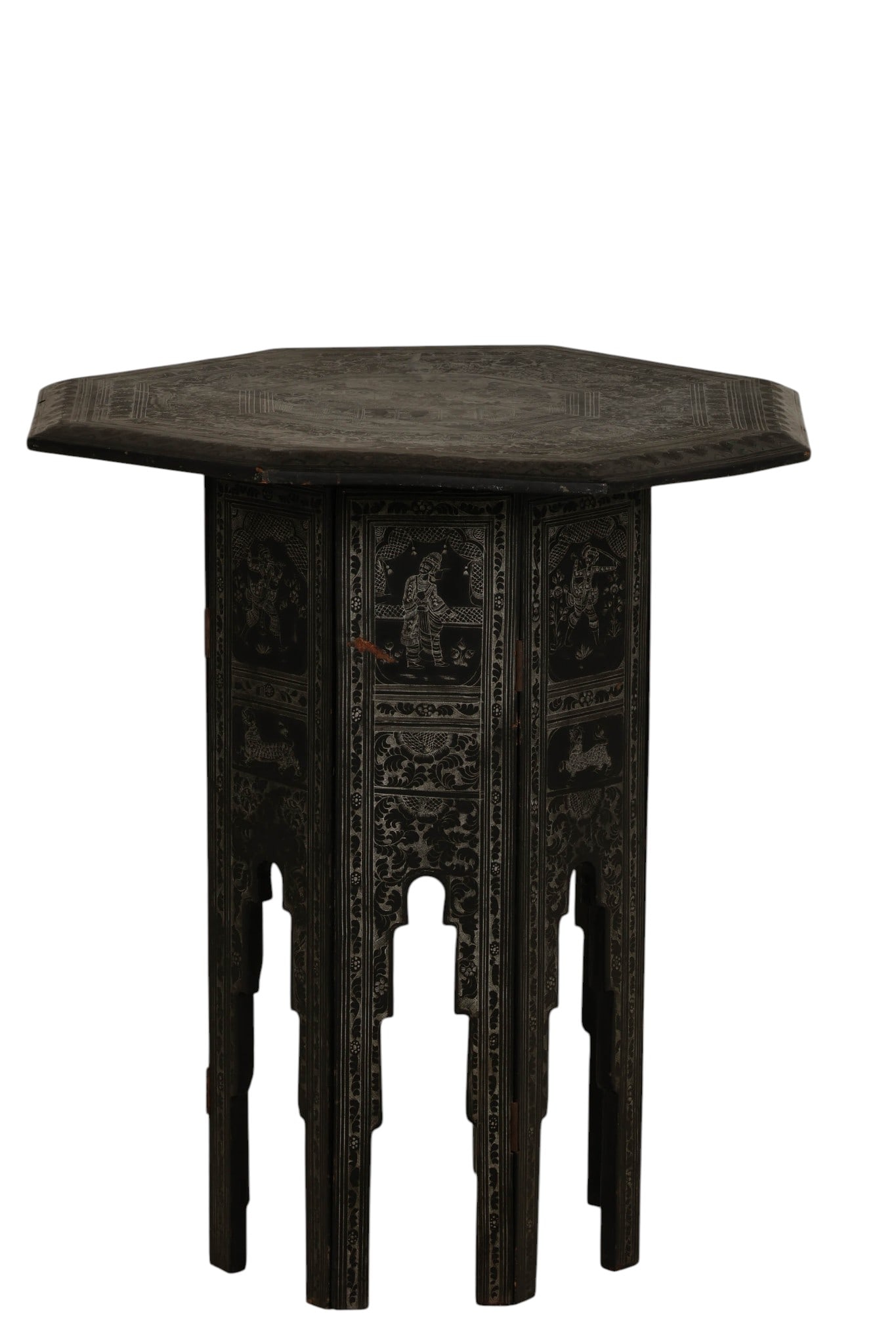 Syrian Moorish Style Octagonal Wooden Side Table (1 of 6)