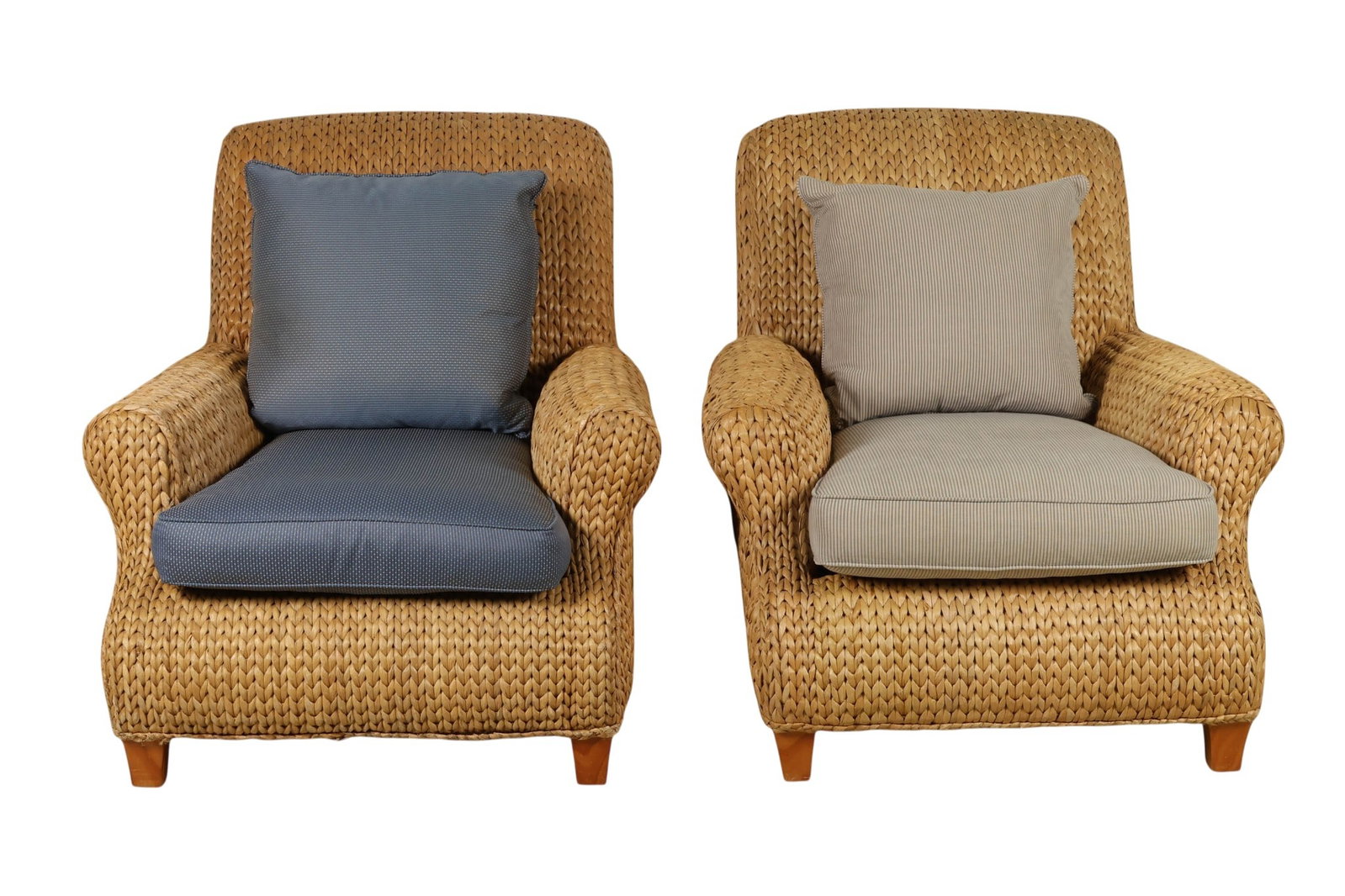 Ralph Lauren Pair of Woven Seagrass Wicker Chairs (1 of 6)