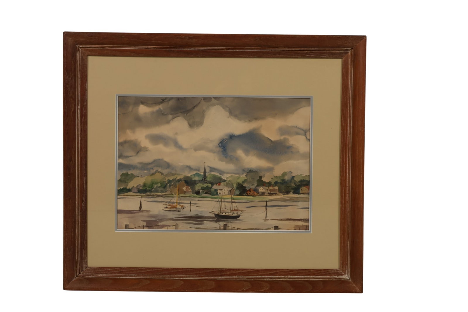 Reginald Marsh 1898-1954 Harbor Scene Watercolor (1 of 7)