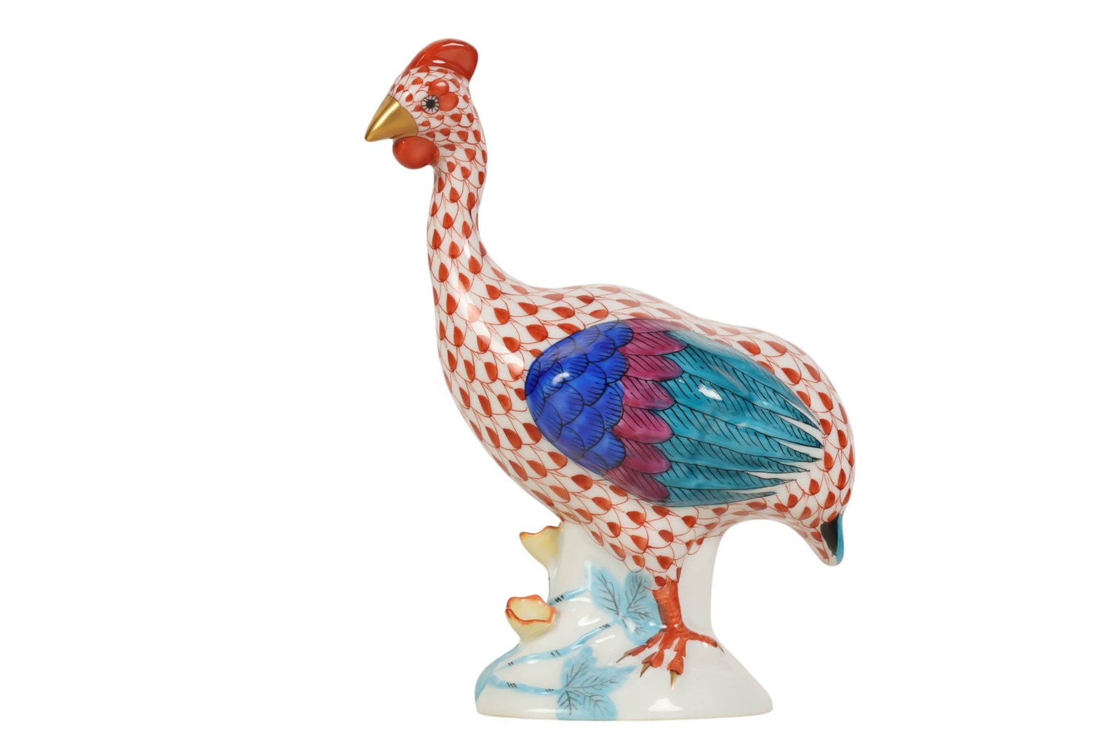 Herend Guinea Hen Rust Fishnet Porcelain Figurine (1 of 6)