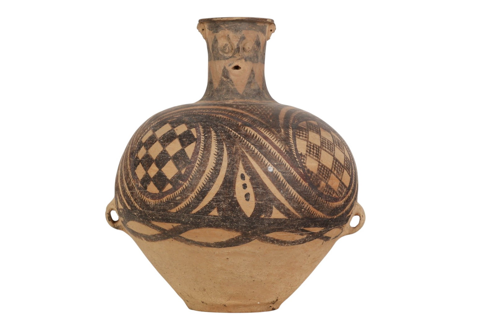 Chinese Antique Neolithic Back Red Pottery Vase (1 of 6)