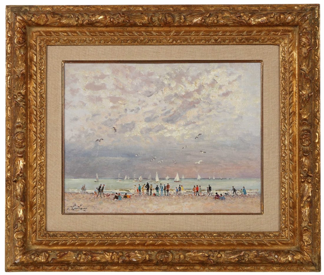 Andre Hambourg 1909-1999 Deauville Beach Painting (1 of 7)