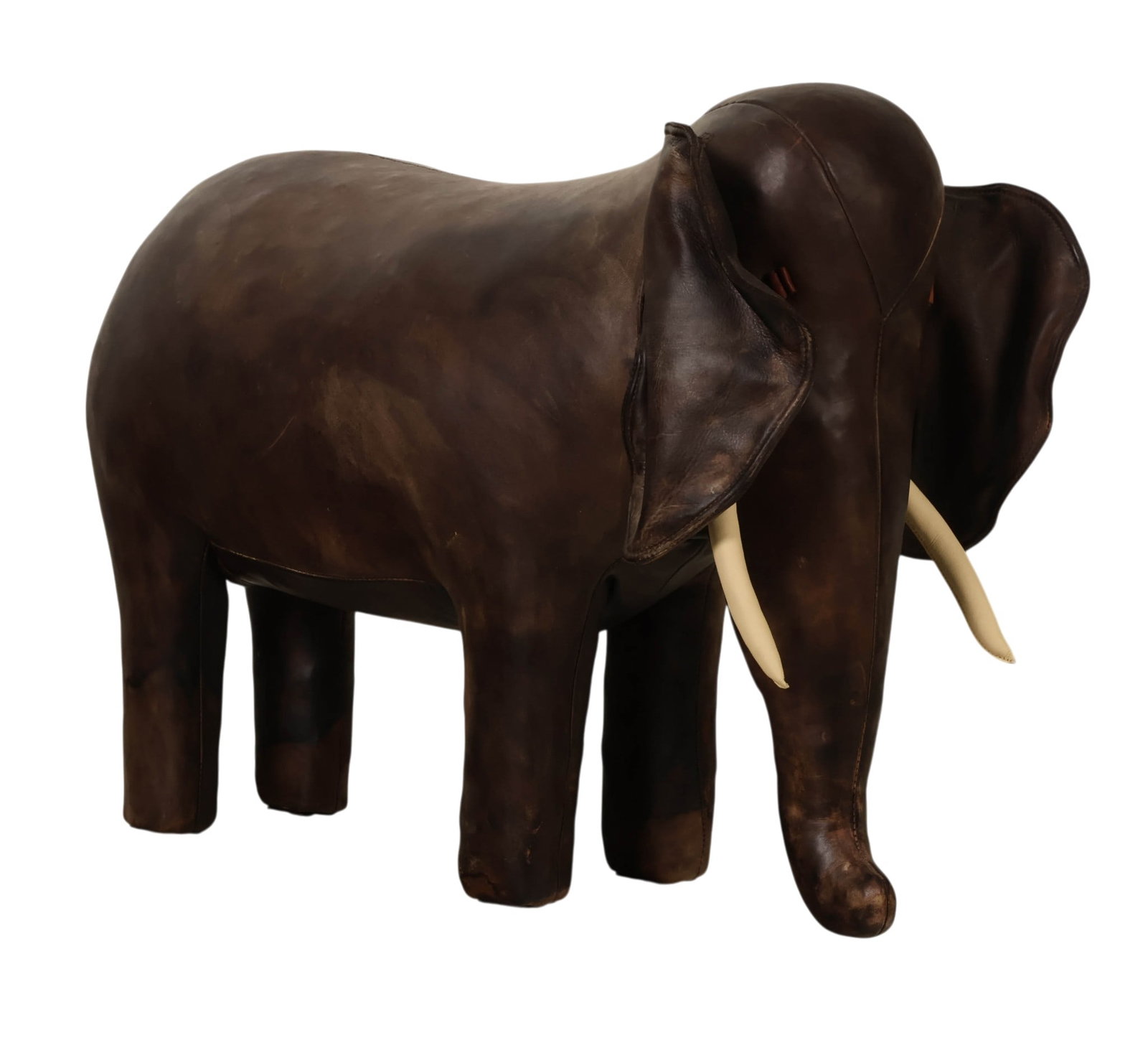 Vintage Luxury Designer Leather Elephant Footstool (1 of 7)