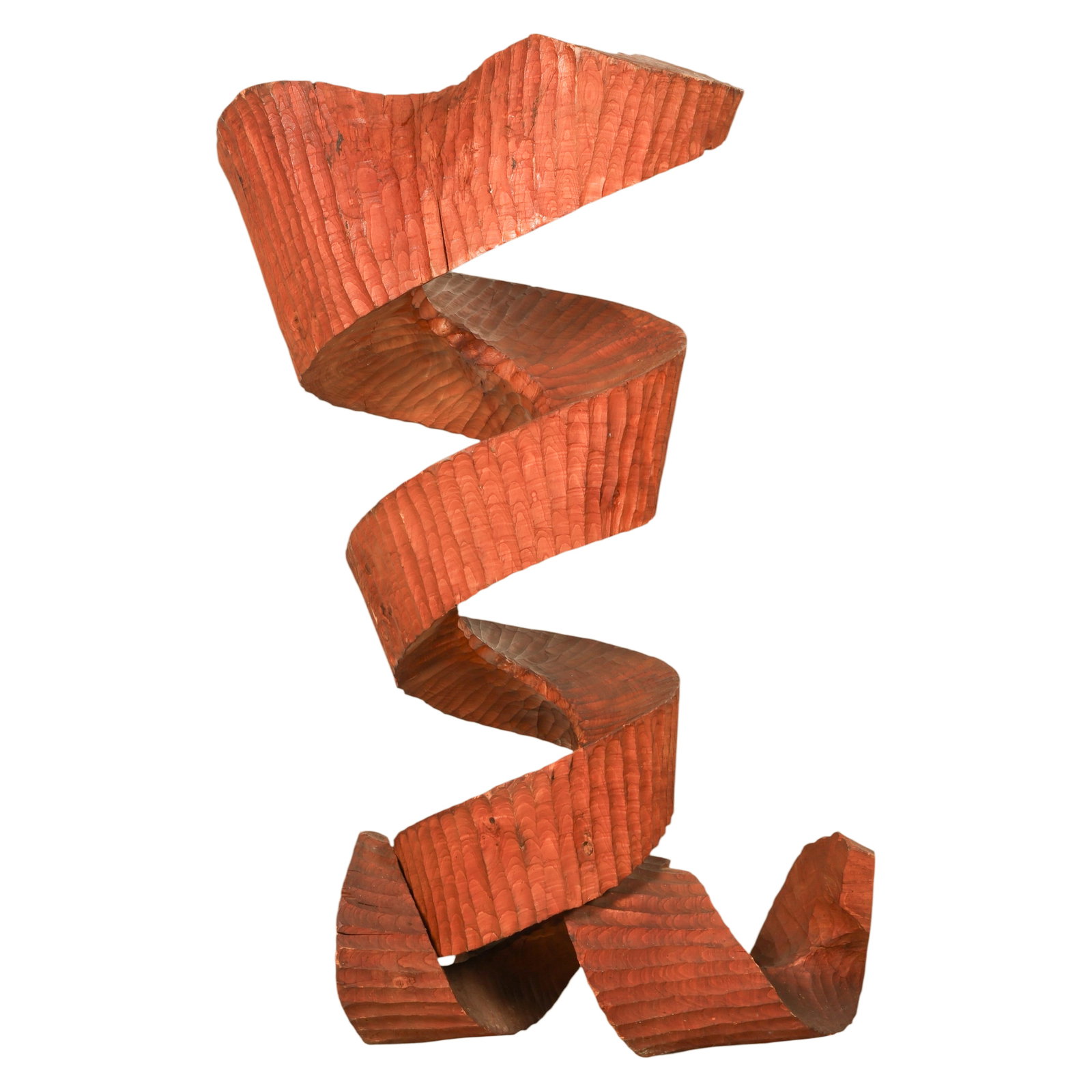 Abstract Modernist Carved Twisted Wood Sculpture (1 of 6)