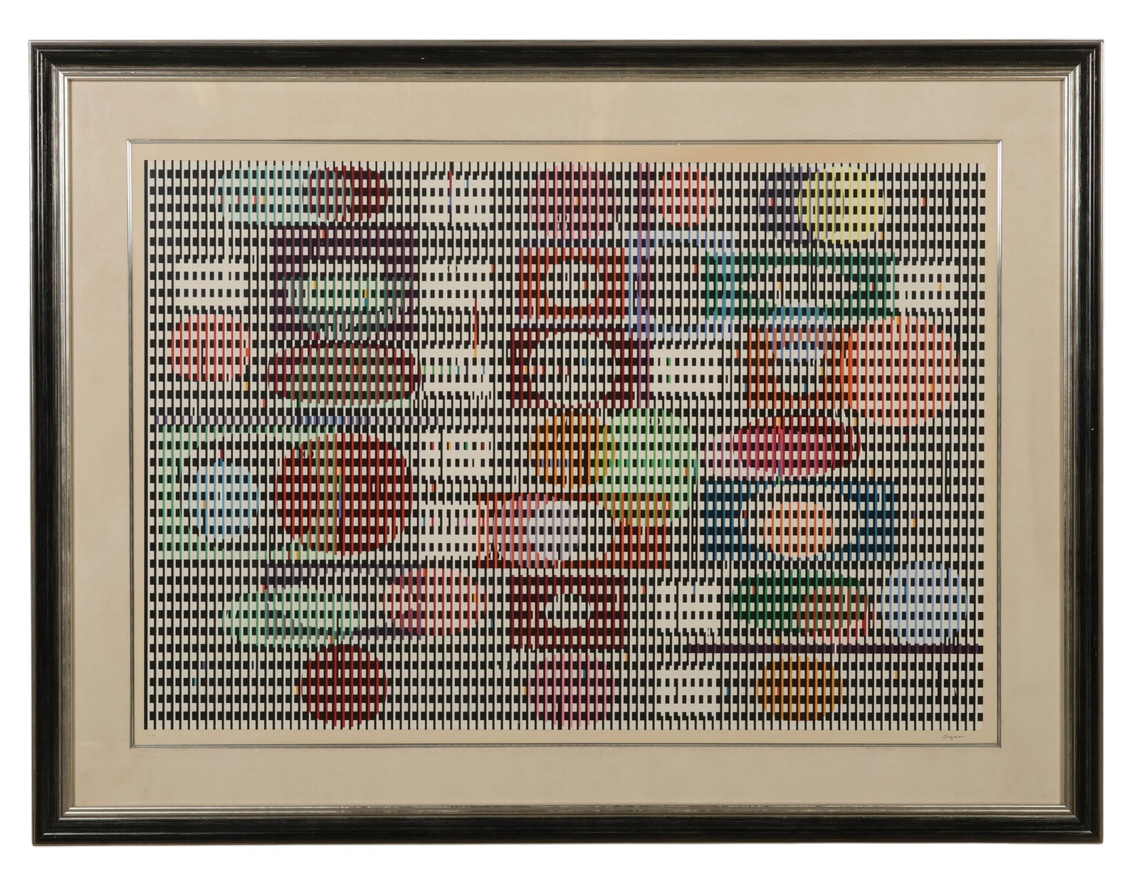 Yaacov Agam b1928 Double Metamorphosis 3 LE SIGNED: Yaacov Agam (Israeli, born 1928), color serigraph on paper from the Double Metamorphosis II suite of five, this being the third work from the series offered in the auction. The composition depicts an 