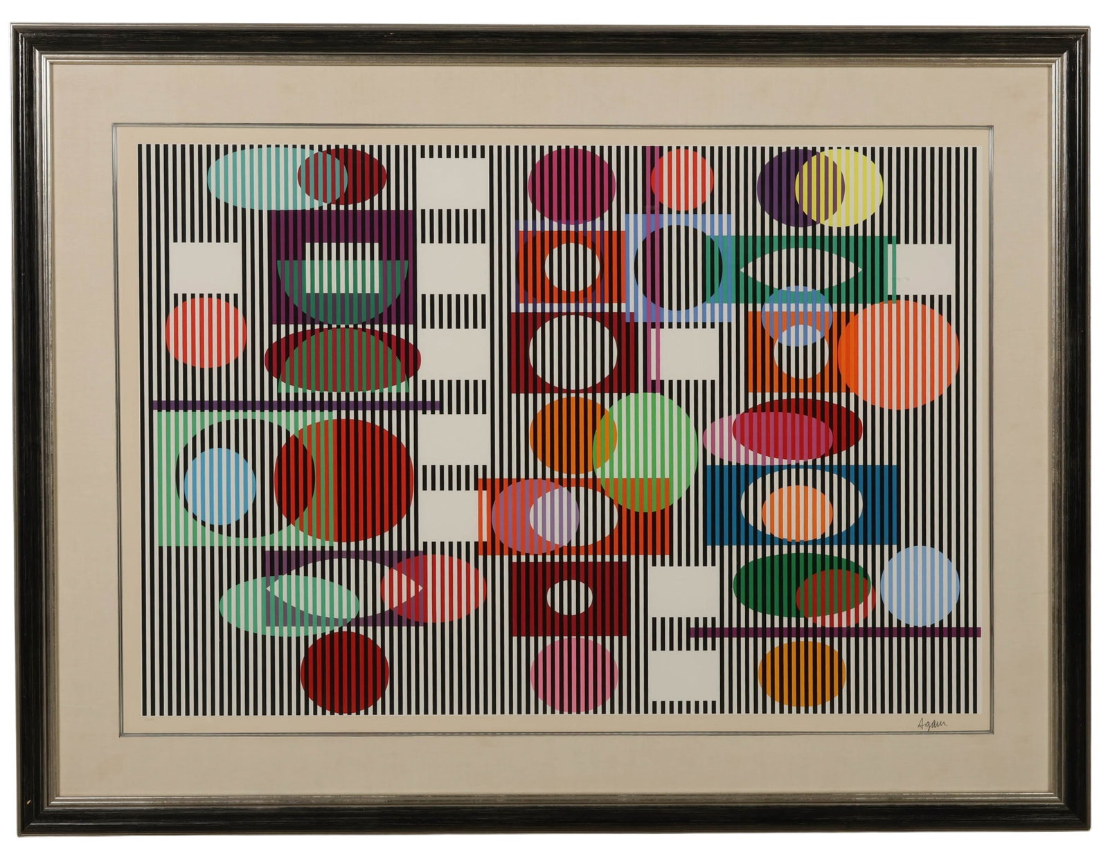 Yaacov Agam b1928 Double Metamorphosis 5 LE SIGNED: Yaacov Agam (Israeli, born 1928), color serigraph on paper from the Double Metamorphosis II suite of five, this being the fifth work from the series offered in the auction. The composition features co