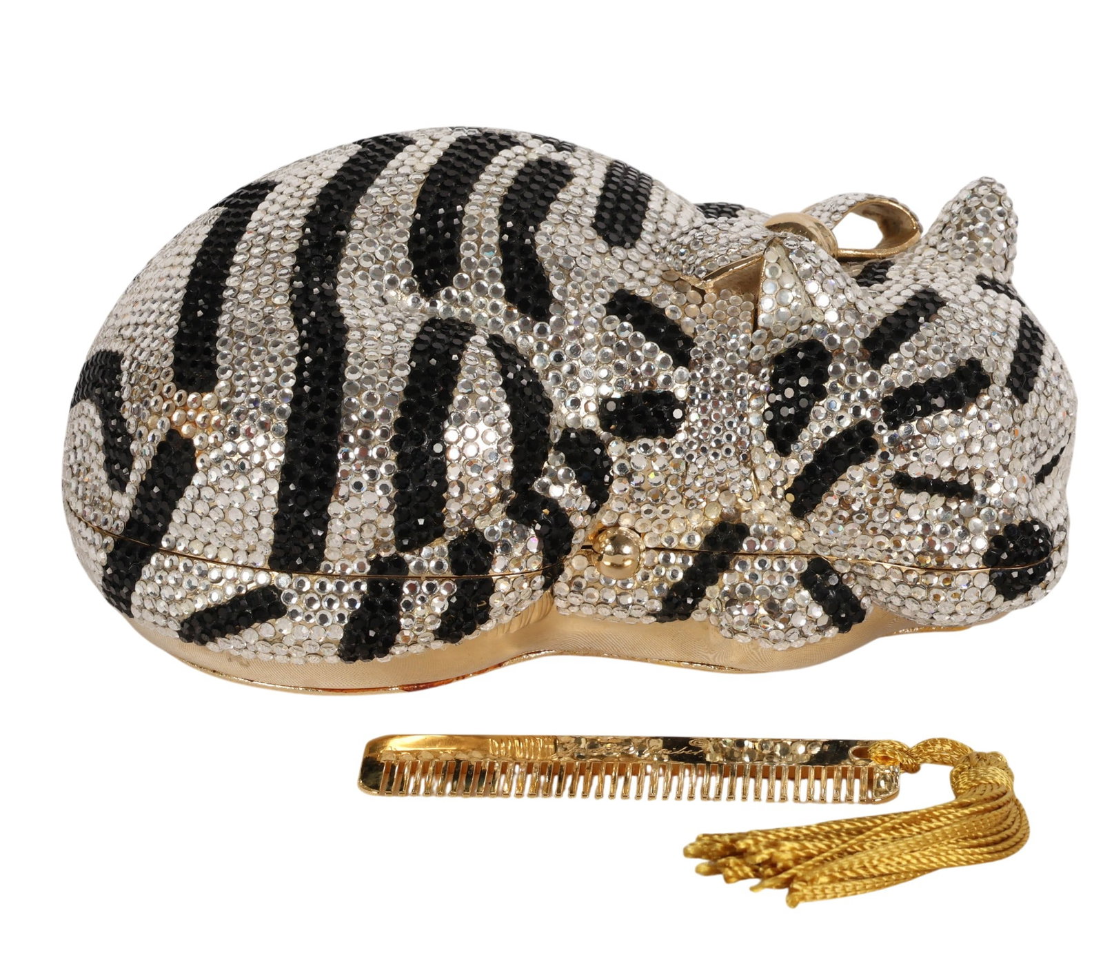 Judith Leiber Sleeping Tiger Cat Minaudiere Clutch (1 of 5)
