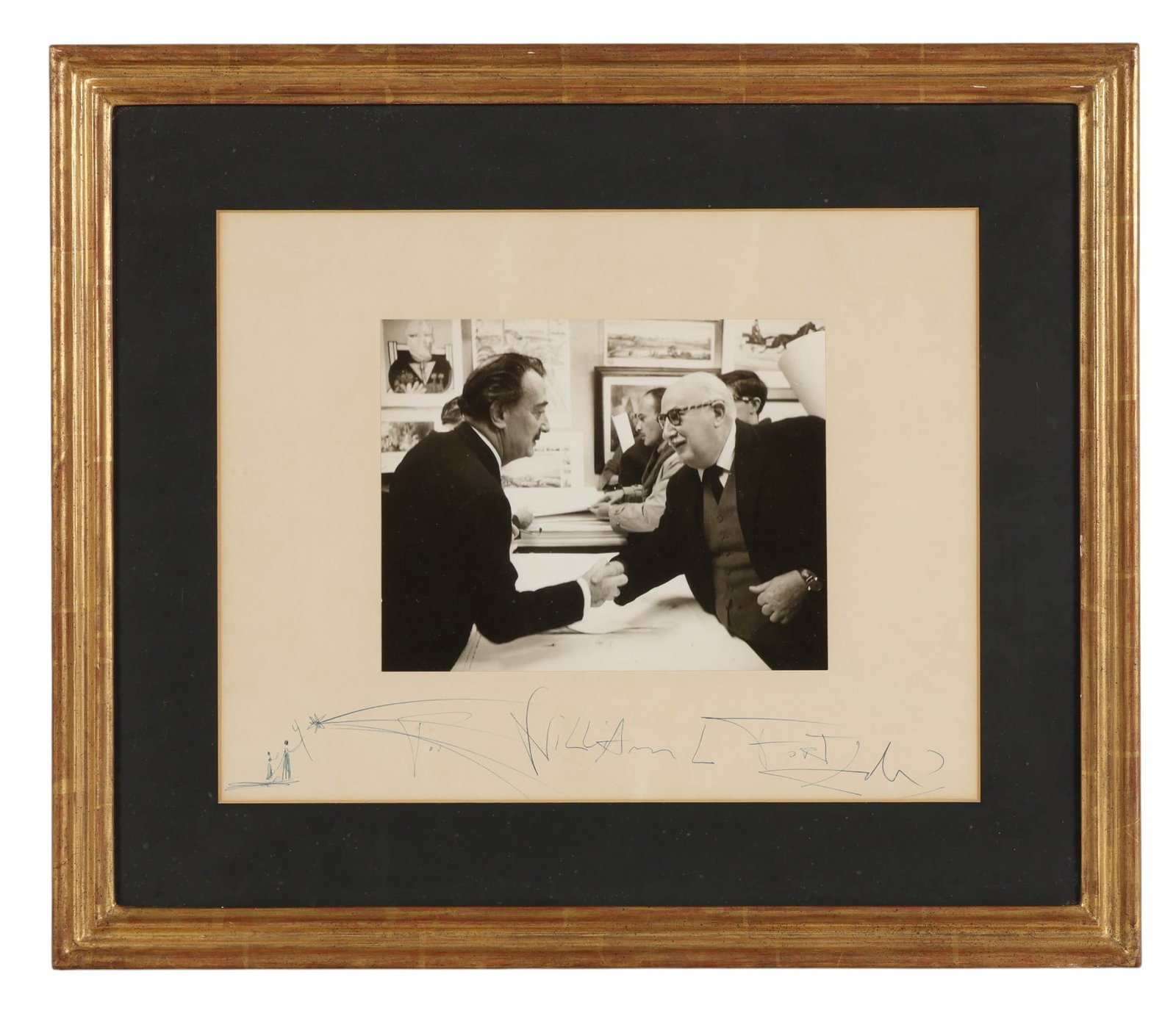Salvador Dali 1904-1989 Sketch & Photograph SIGNED (1 of 7)