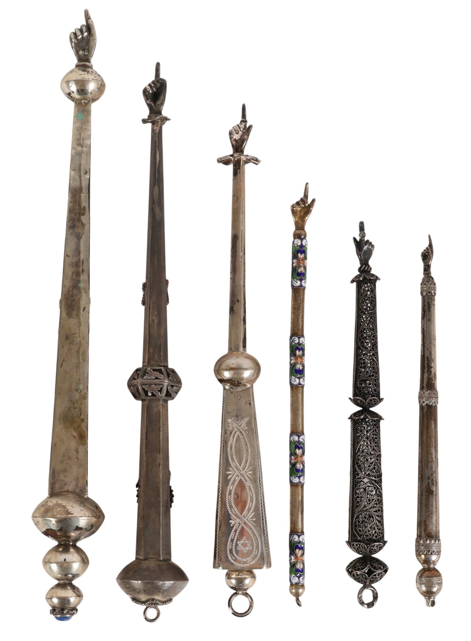 Russian 84 Silver & Sterling Judaica Yad Pointers (1 of 7)
