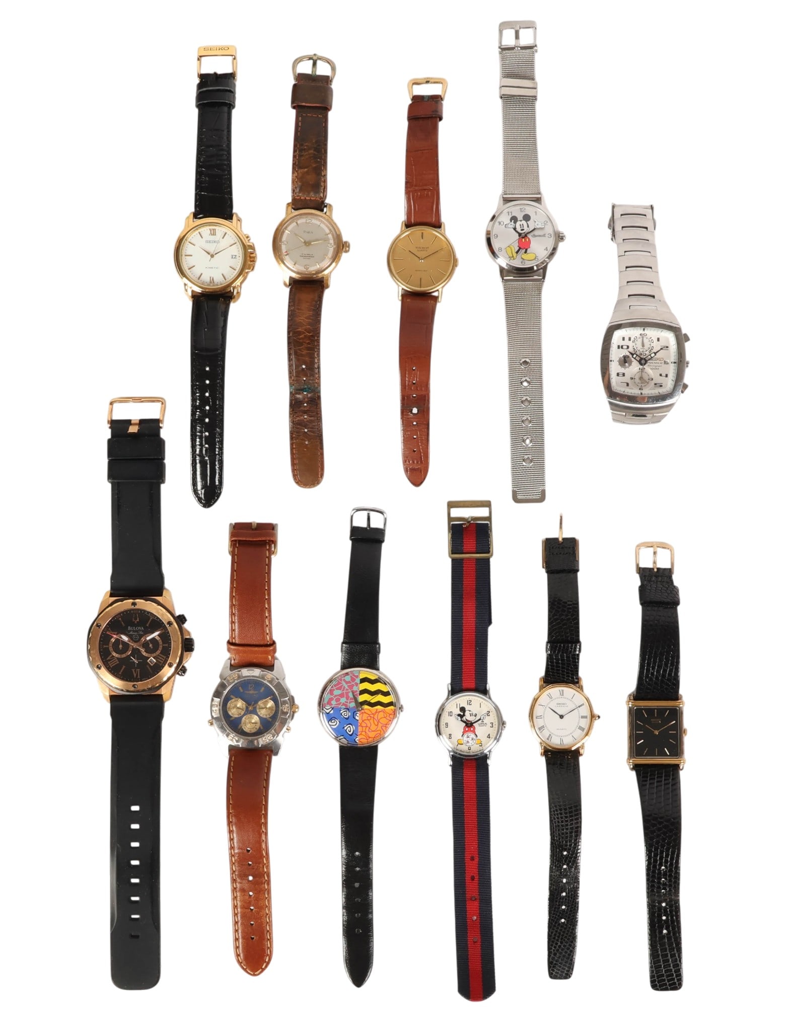 Seiko Bulova Tissot & Disney Wrist Watch 11pc. LOT (1 of 4)