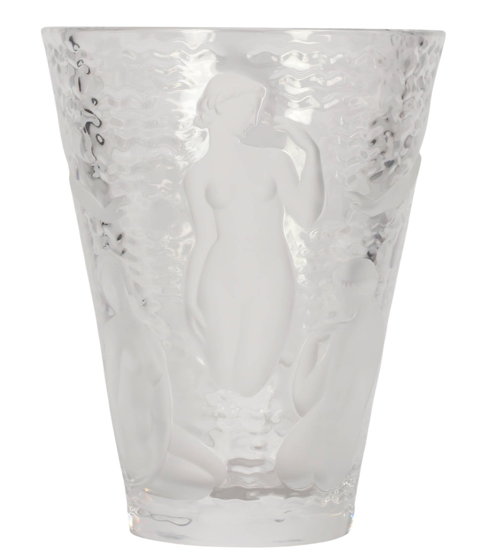 Lalique French Ondines Nude Water Nymphs 9.5" Vase (1 of 6)