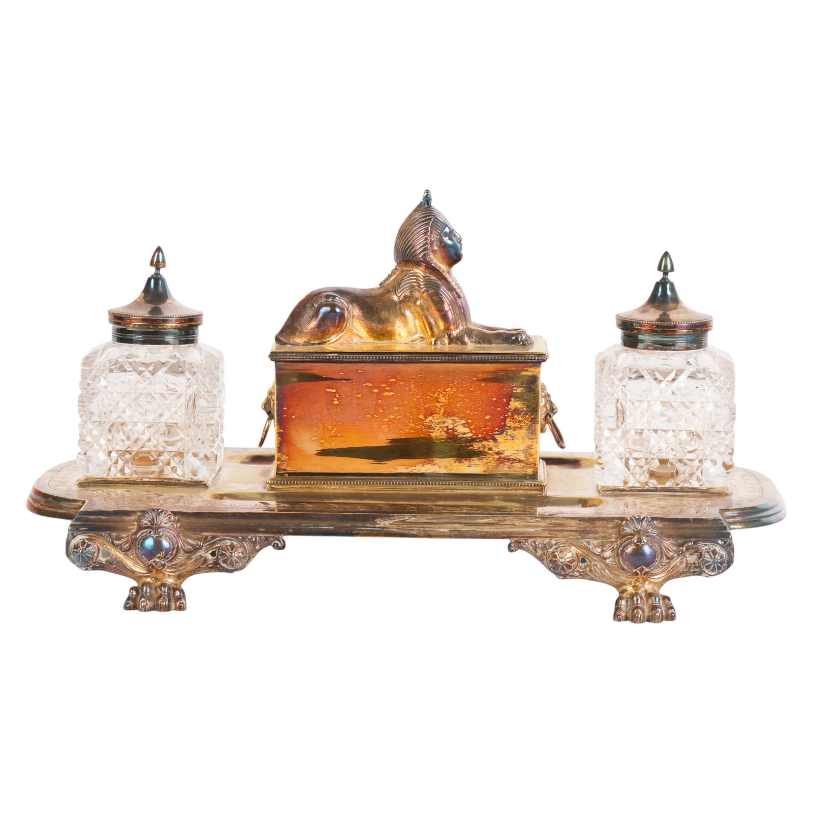 Walker & Hall Victorian Silverplate Inkwell Stand (1 of 6)