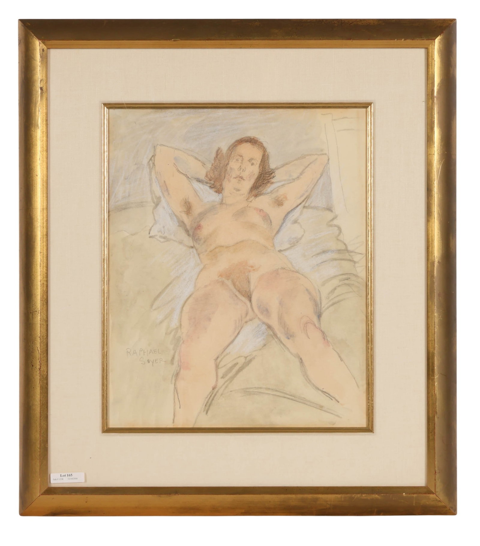 Raphael Soyer 1899-1987 Resting Nude Study Drawing (1 of 6)