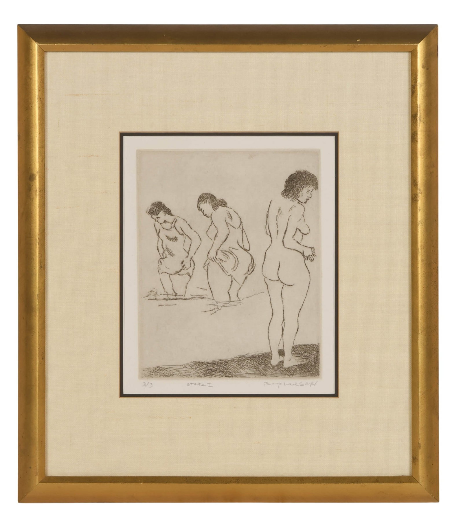 Raphael Soyer 1899-1987 Nude LE Engraving SIGNED (1 of 7)