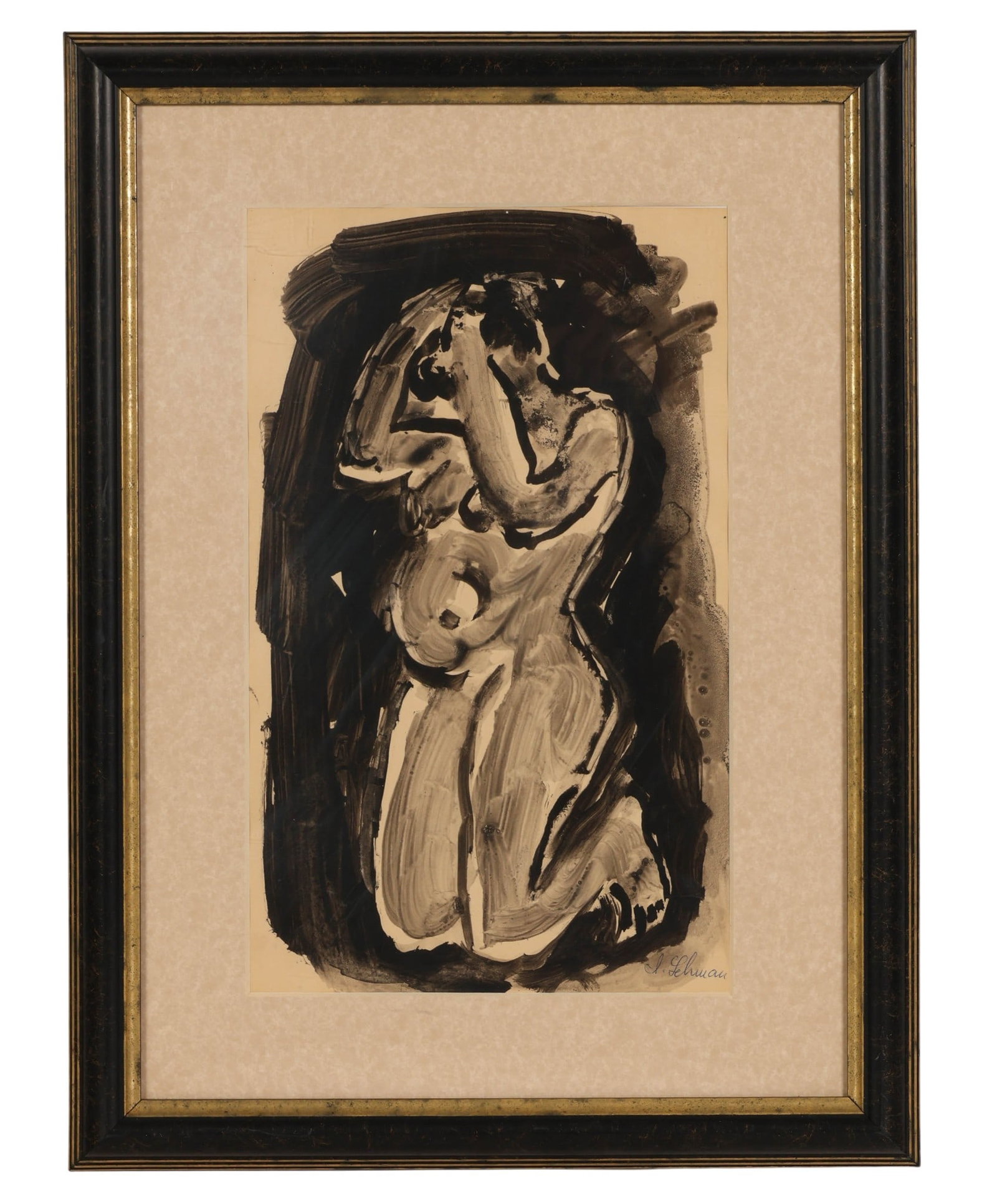 Irving Lehman 1900-1983 Monochrome Ink Wash Study (1 of 7)