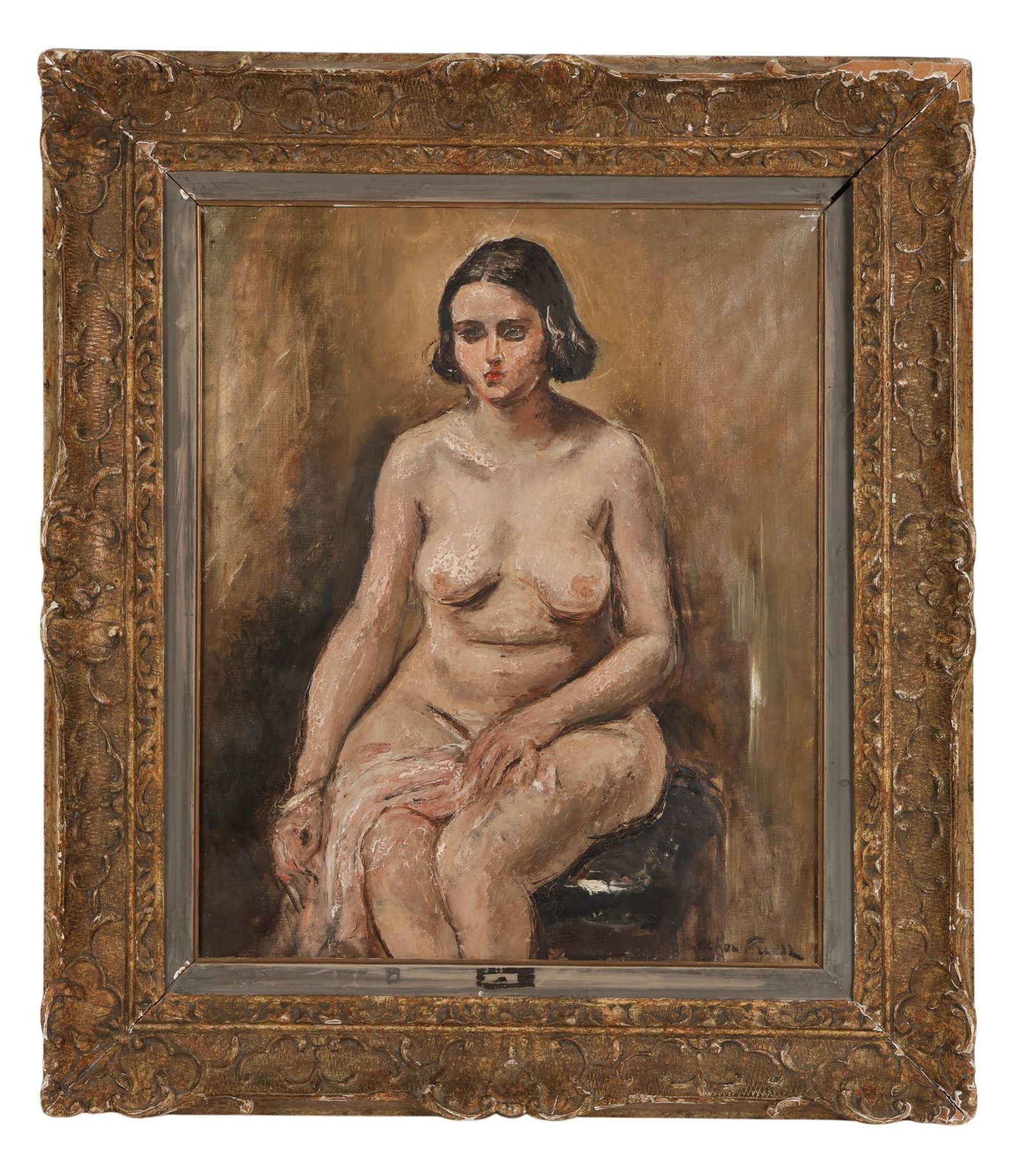 Othon Friesz 1879-1949 Seated Nude Girl Painting (1 of 7)
