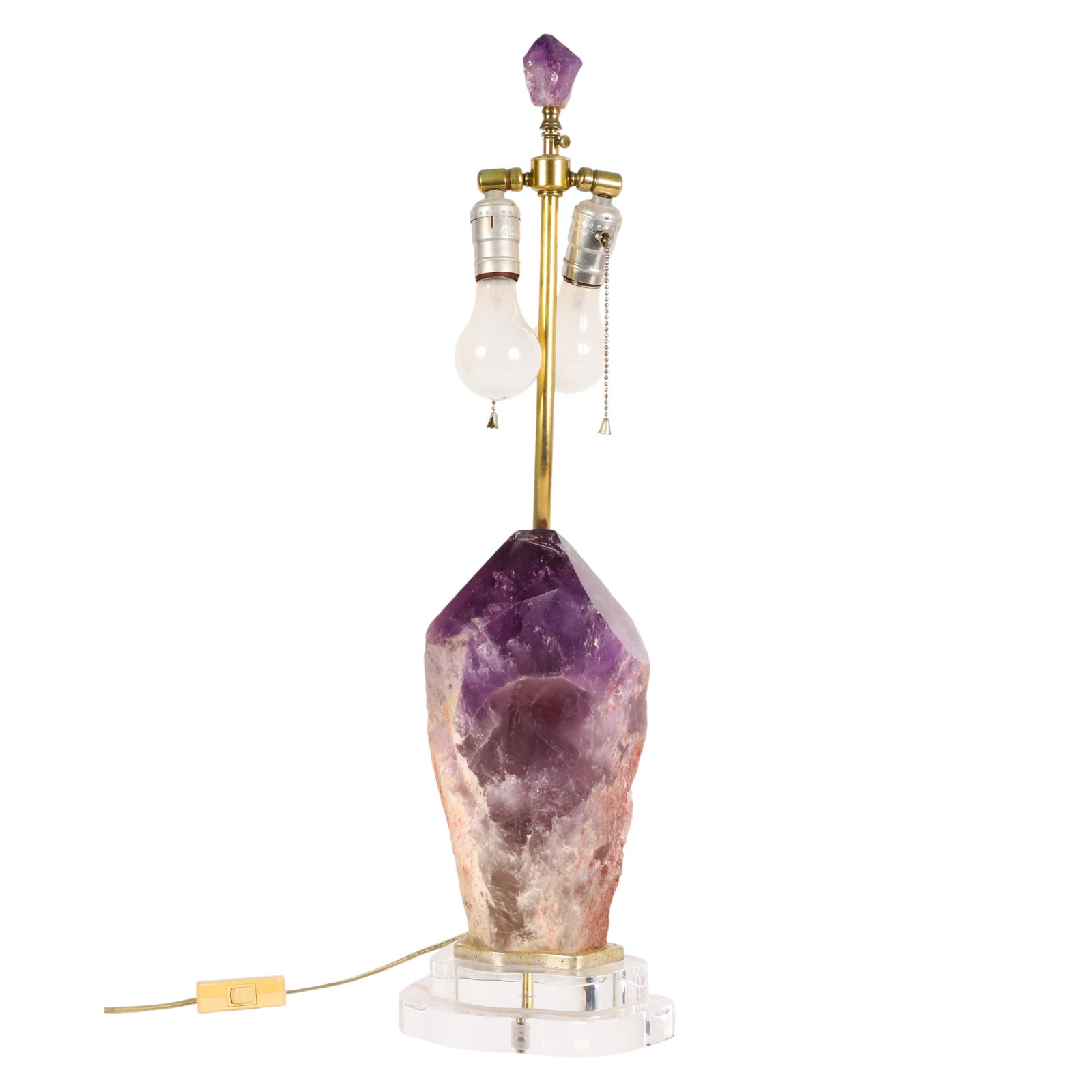 Vintage Natural Amethyst Quartz Rock Gemstone Lamp (1 of 6)