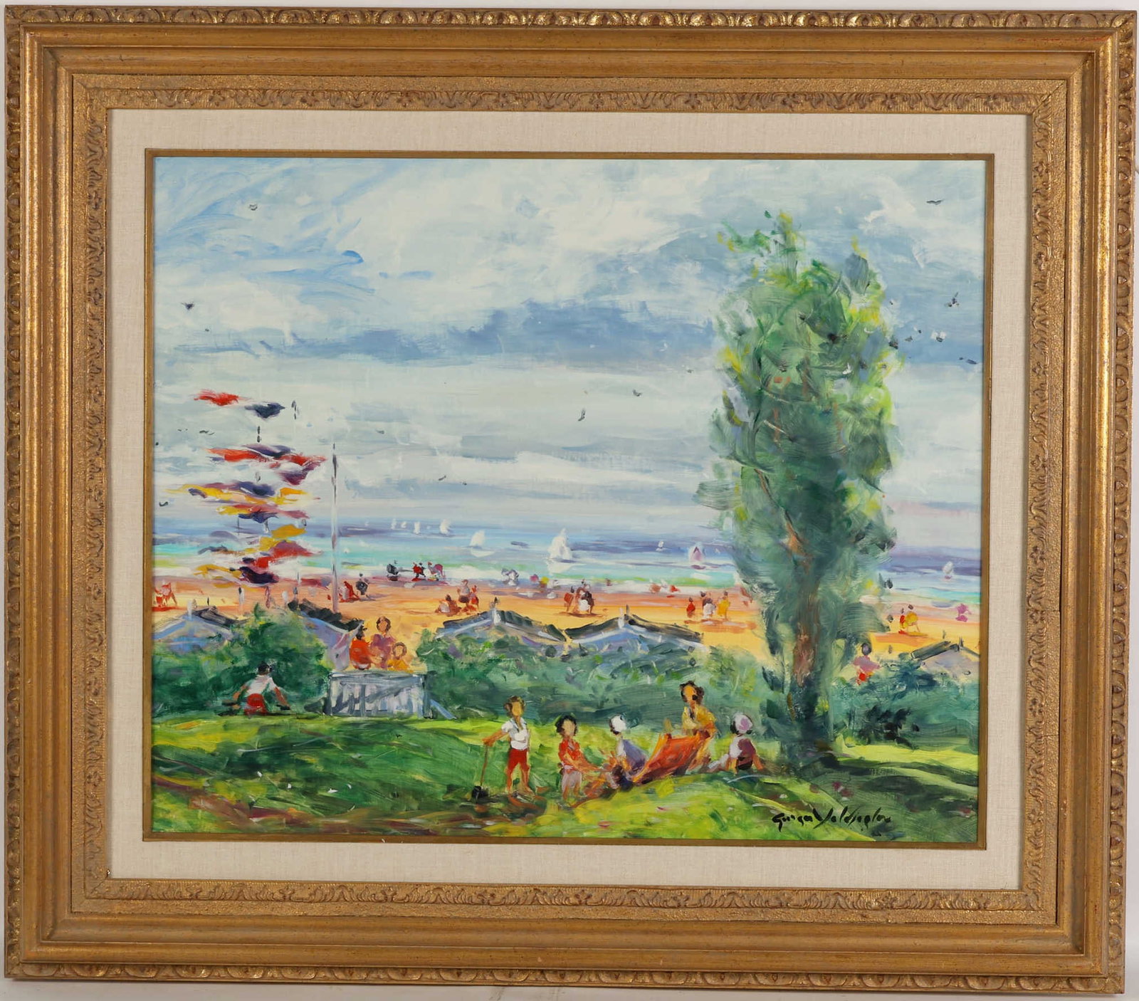 Georges Yoldjoglou 1933 Seaside Landscape Painting (1 of 6)