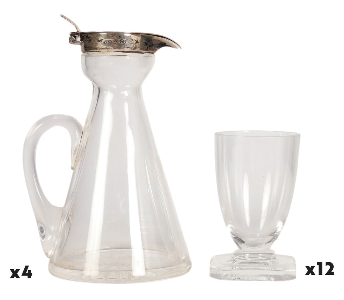 Daum Cordials and Sterling Crystal Cruets 16pc LOT (1 of 7)