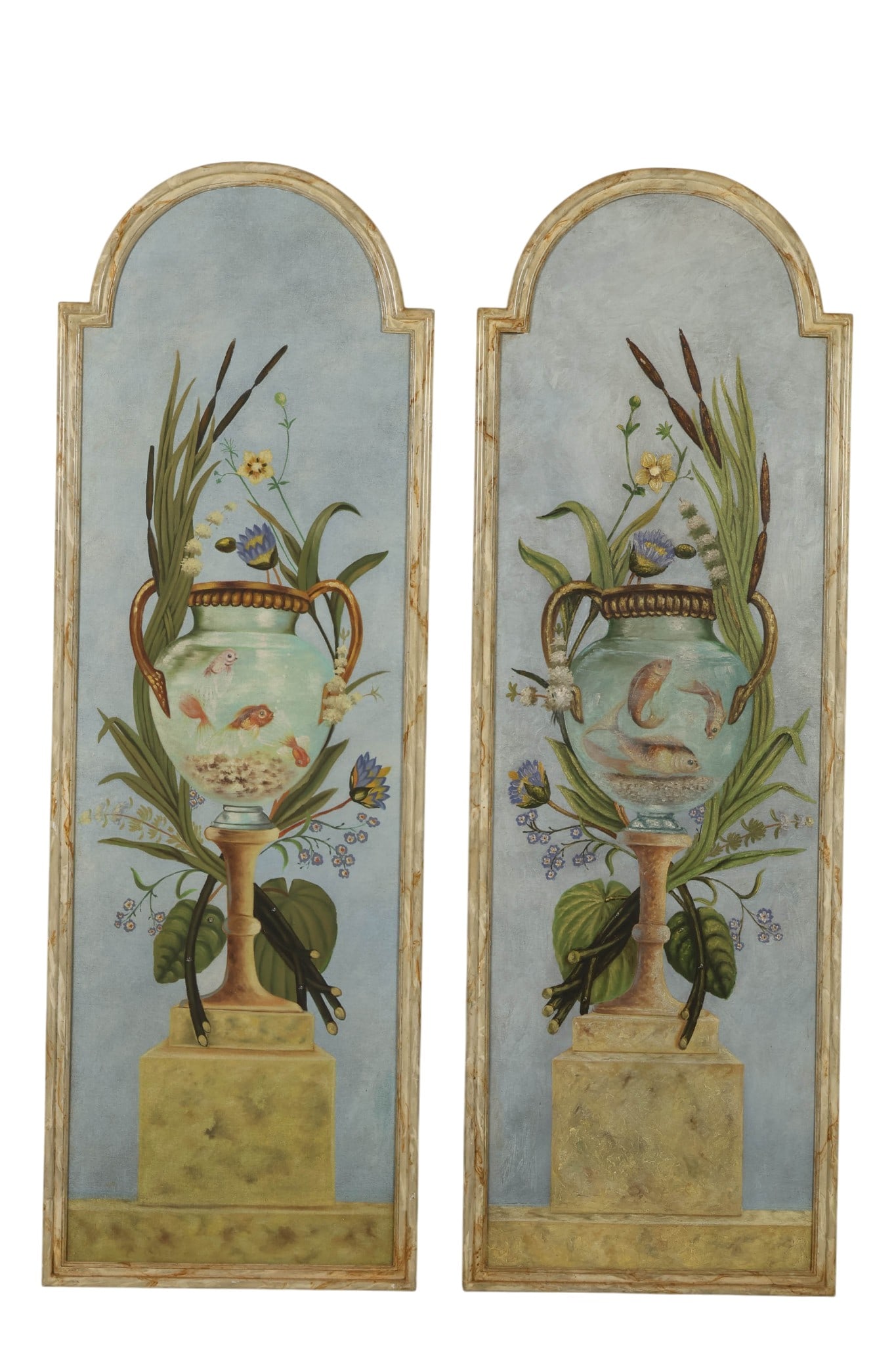 French Pair of Trompe L'oeil Style Painted Panels (1 of 6)