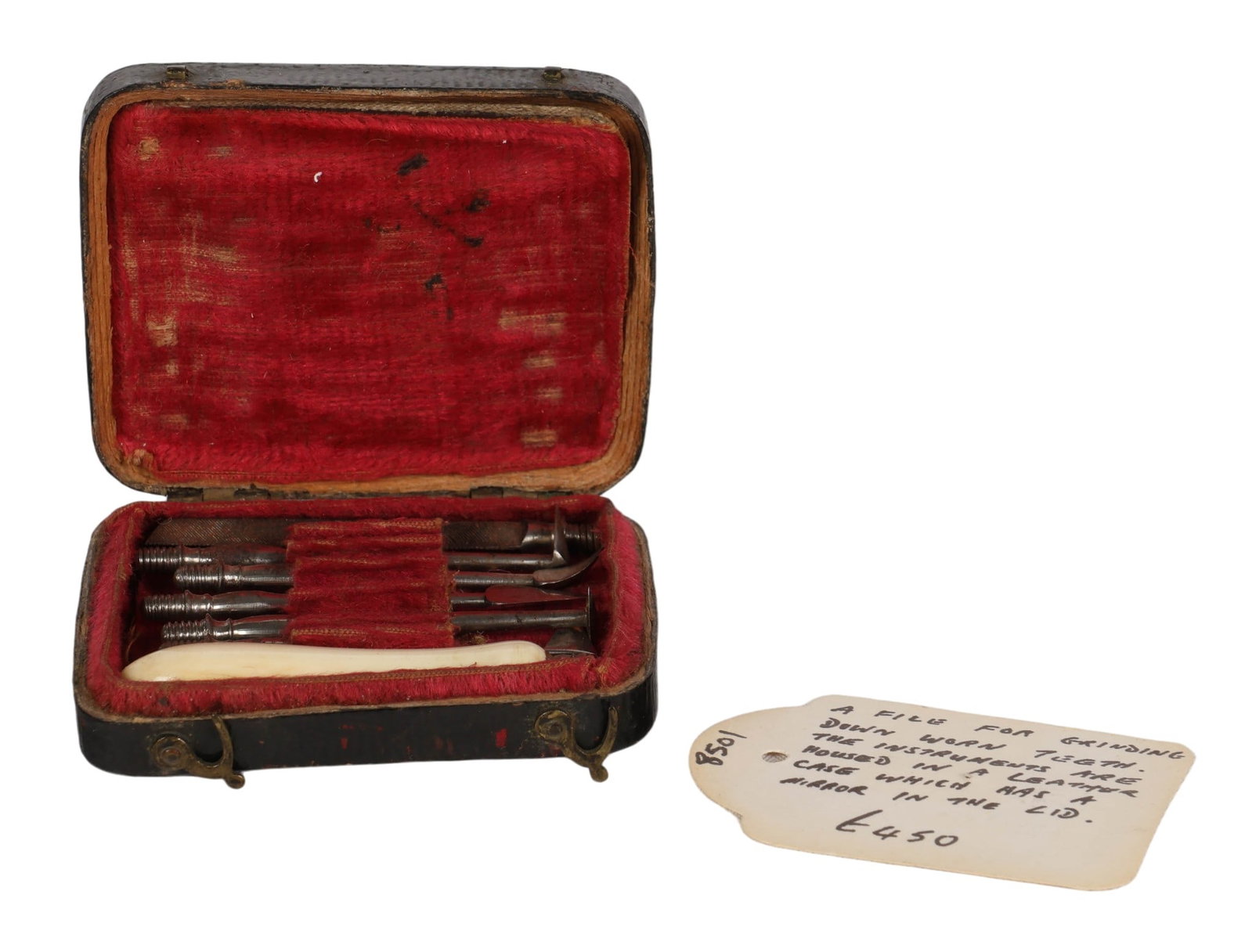 Antique Personal Dental Hygiene Set w Tools & Case (1 of 6)