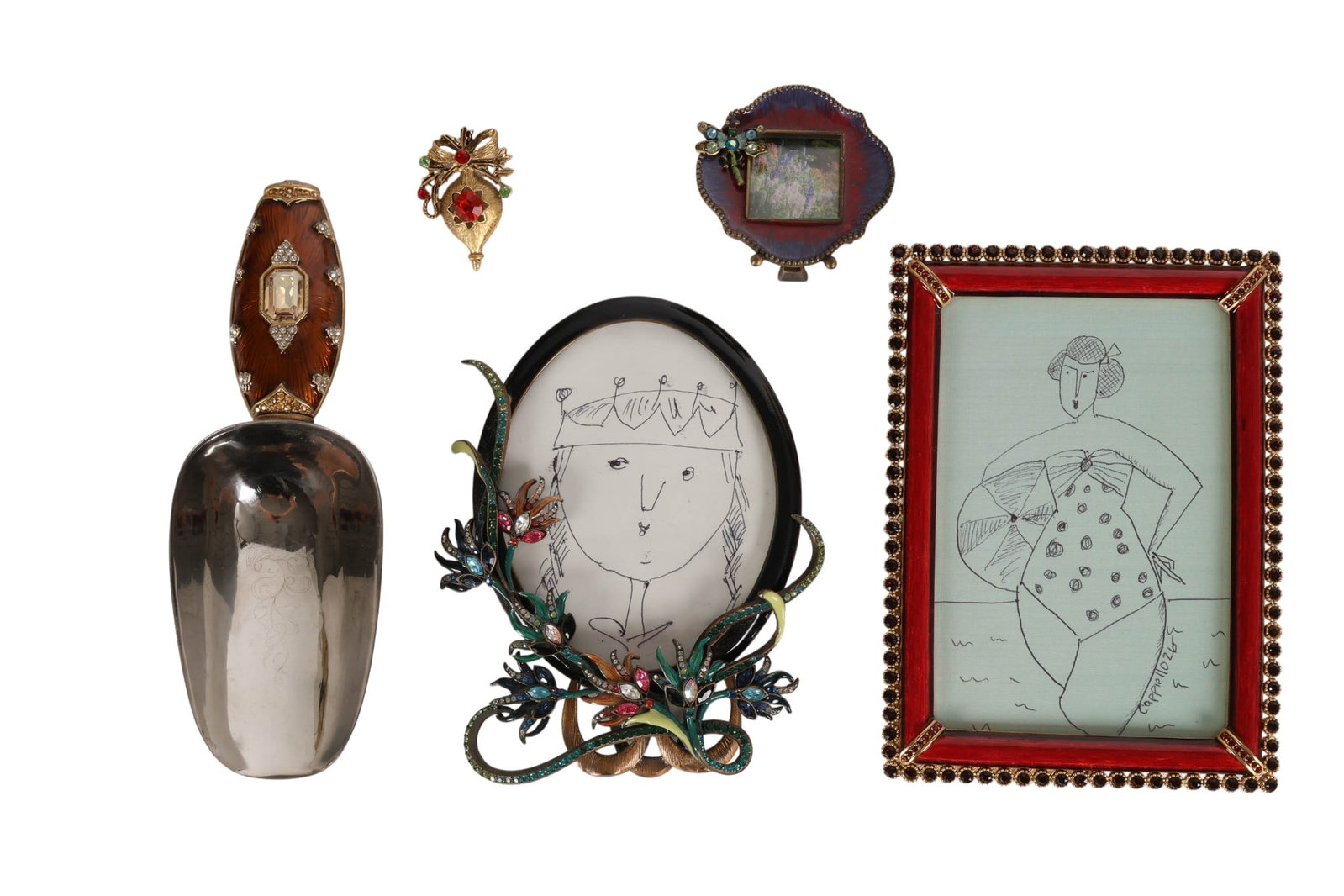 Jay Strongwater Bejeweled Photo Frames & Scoop LOT (1 of 6)