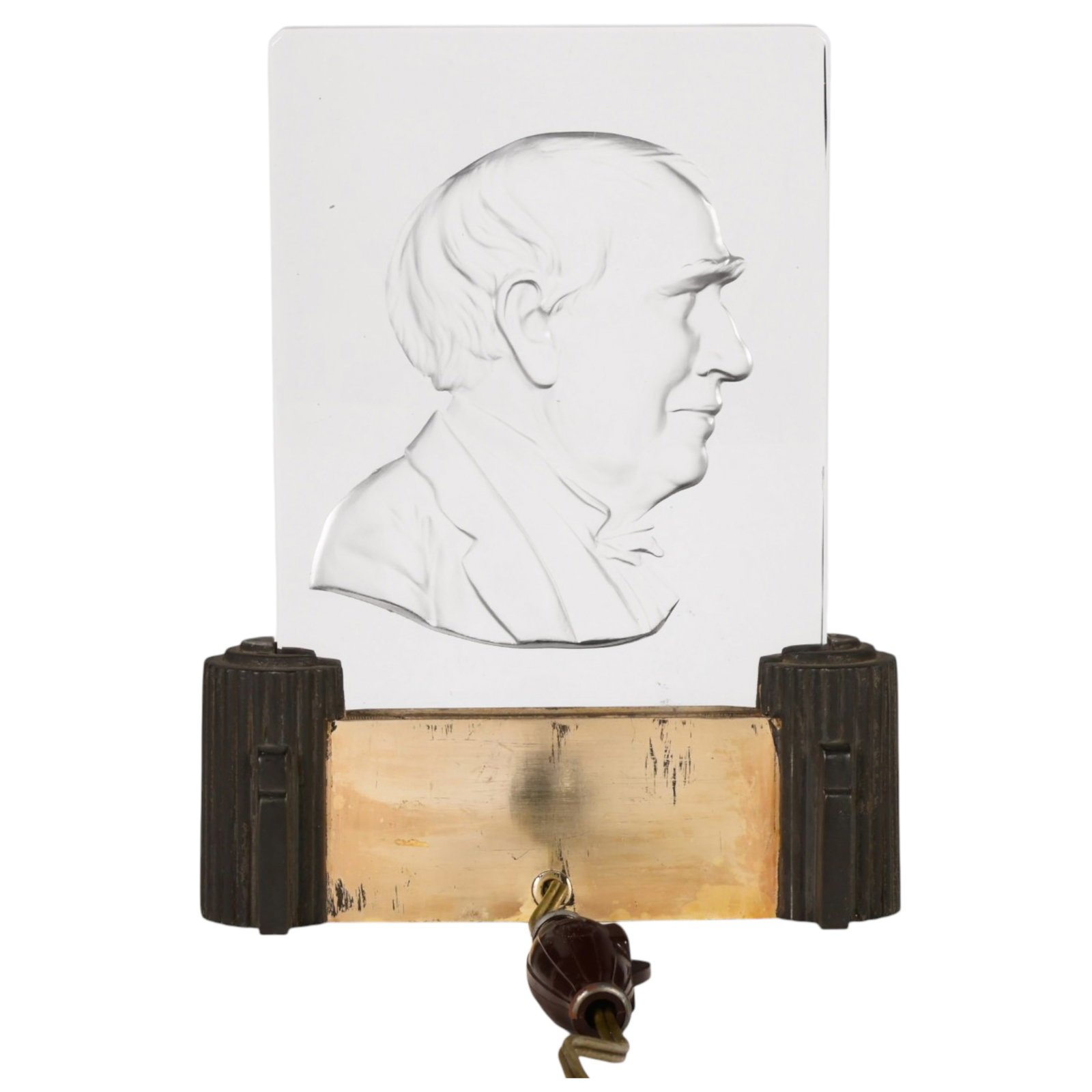 Steuben Thomas Edison Crystal Plaque Light Display - 4