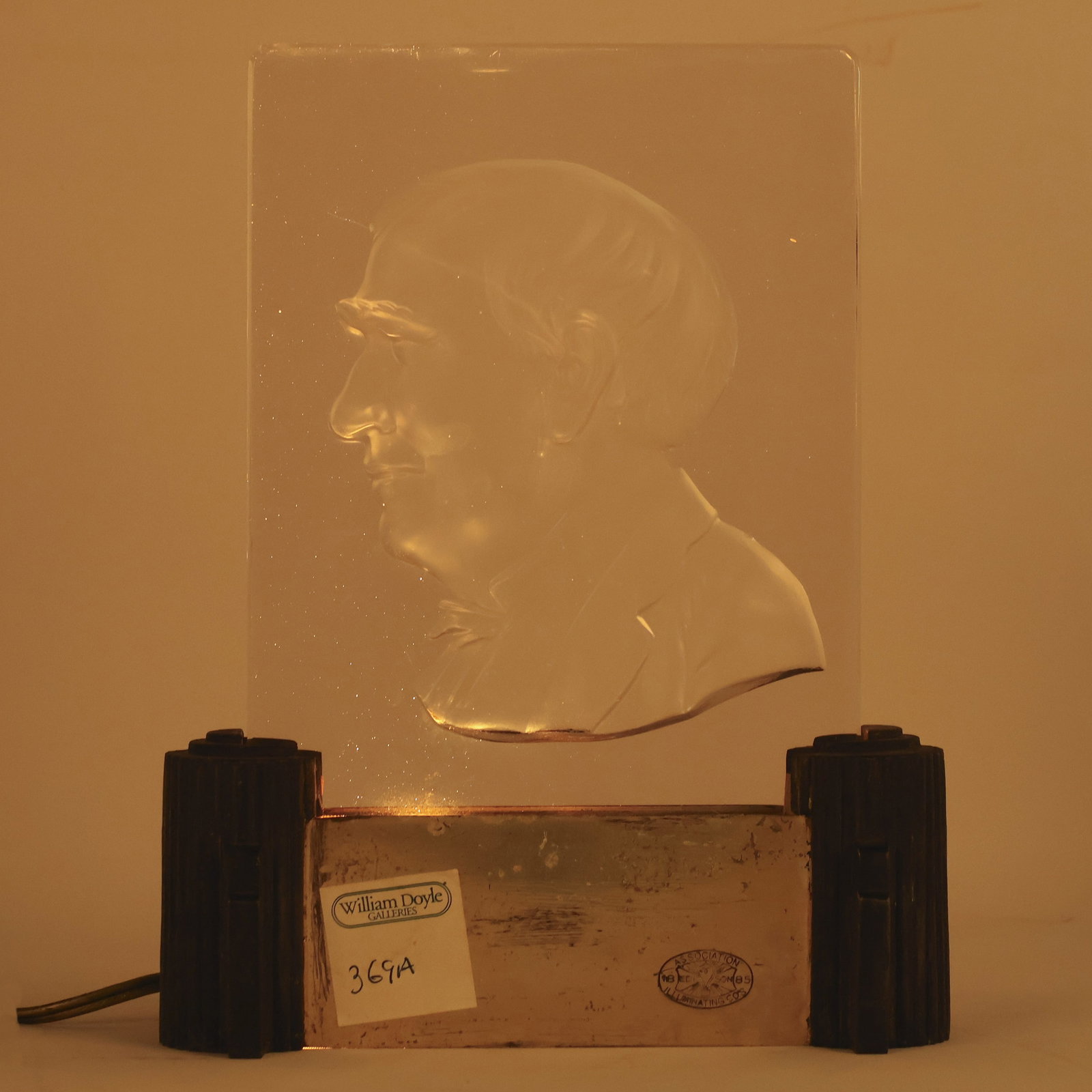 Steuben Thomas Edison Crystal Plaque Light Display - 6