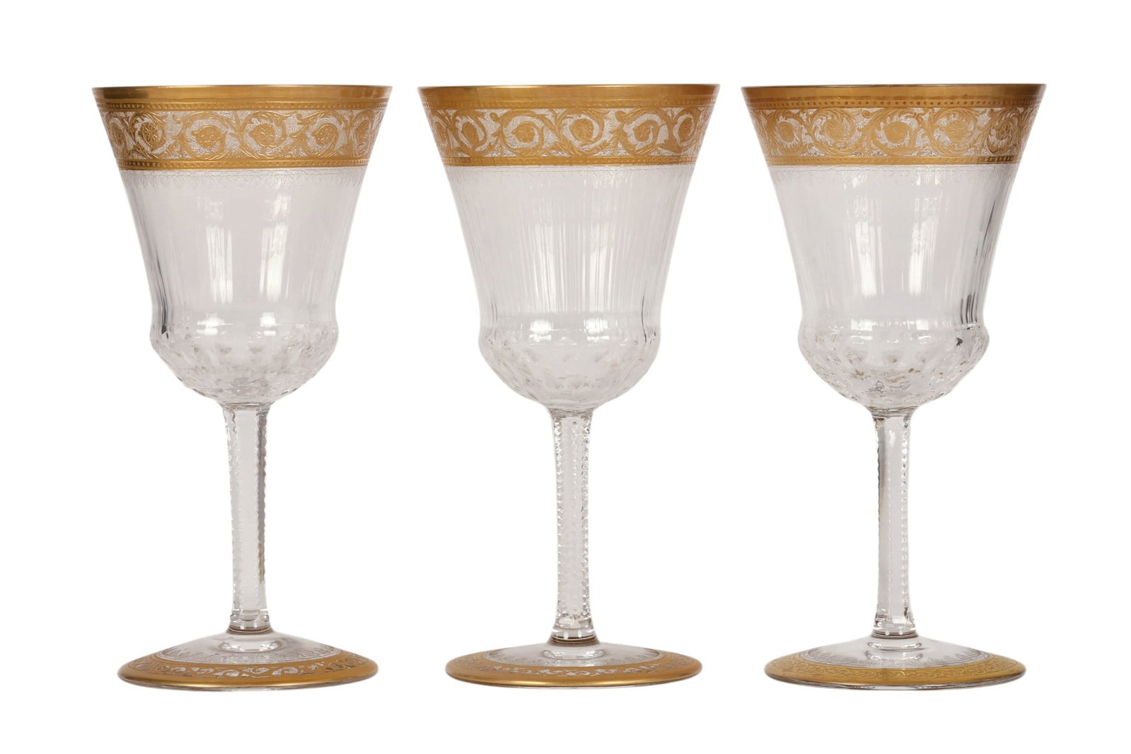 St Louis Crystal Thistle Continental Goblet 3p SET (1 of 6)
