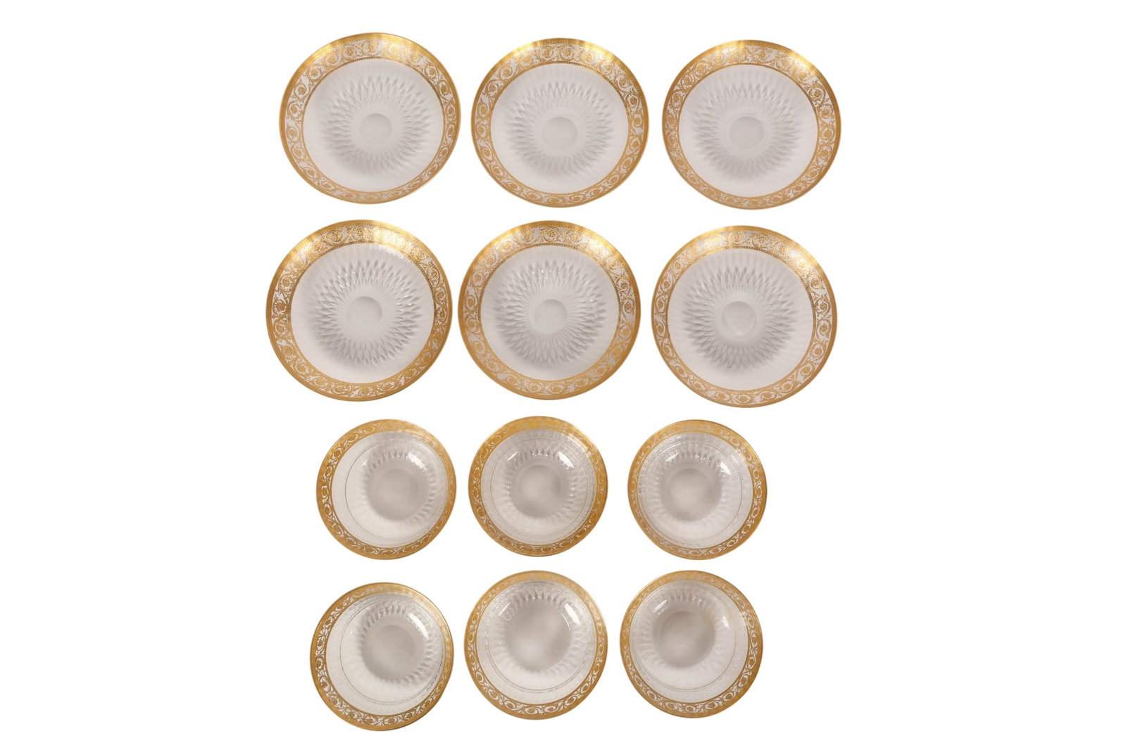 St Louis Crystal Thistle Bowls and Plates 12pc LOT (1 of 8)