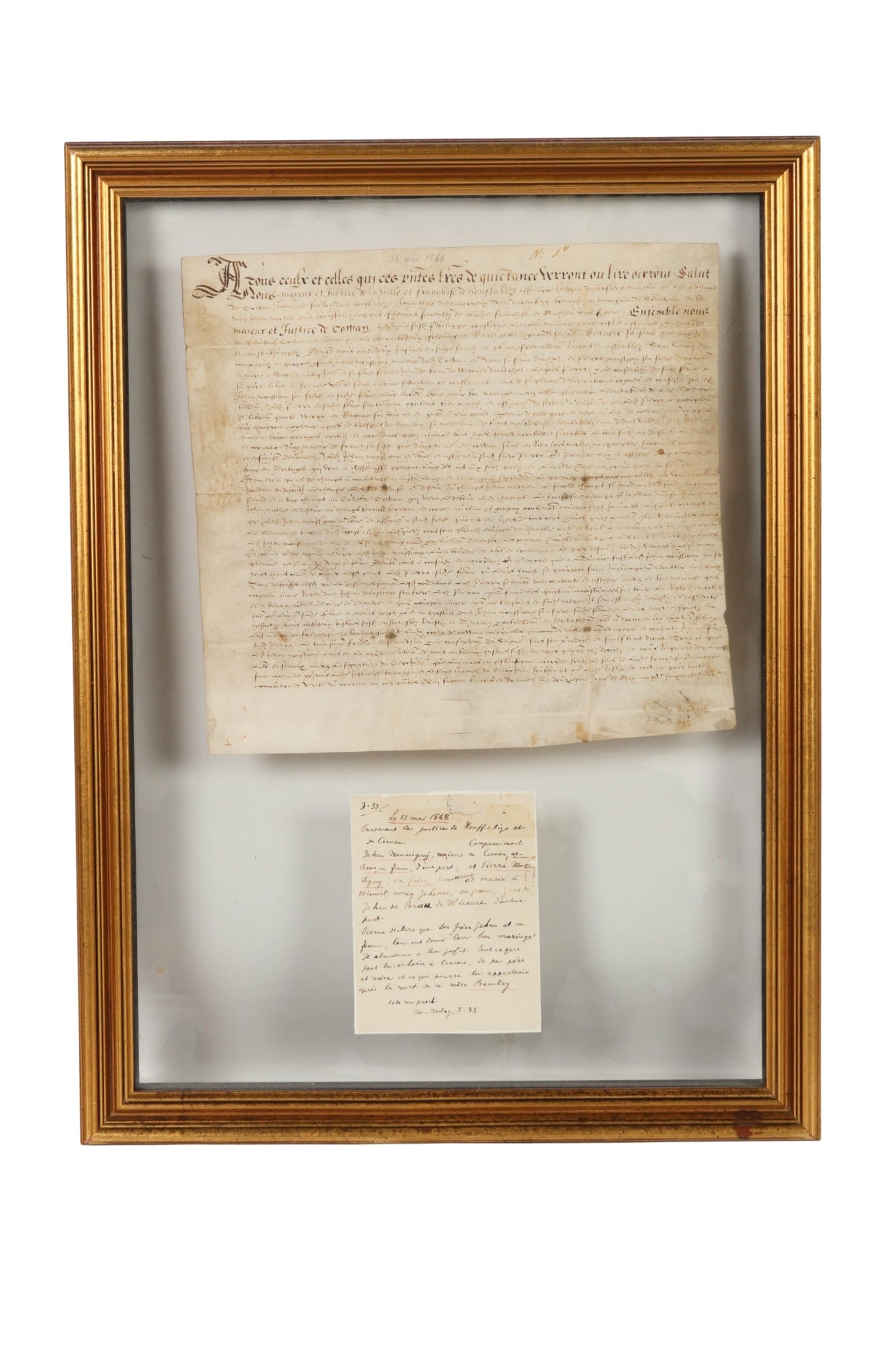 Antique 16C Handwritten French Manuscript Document (1 of 7)